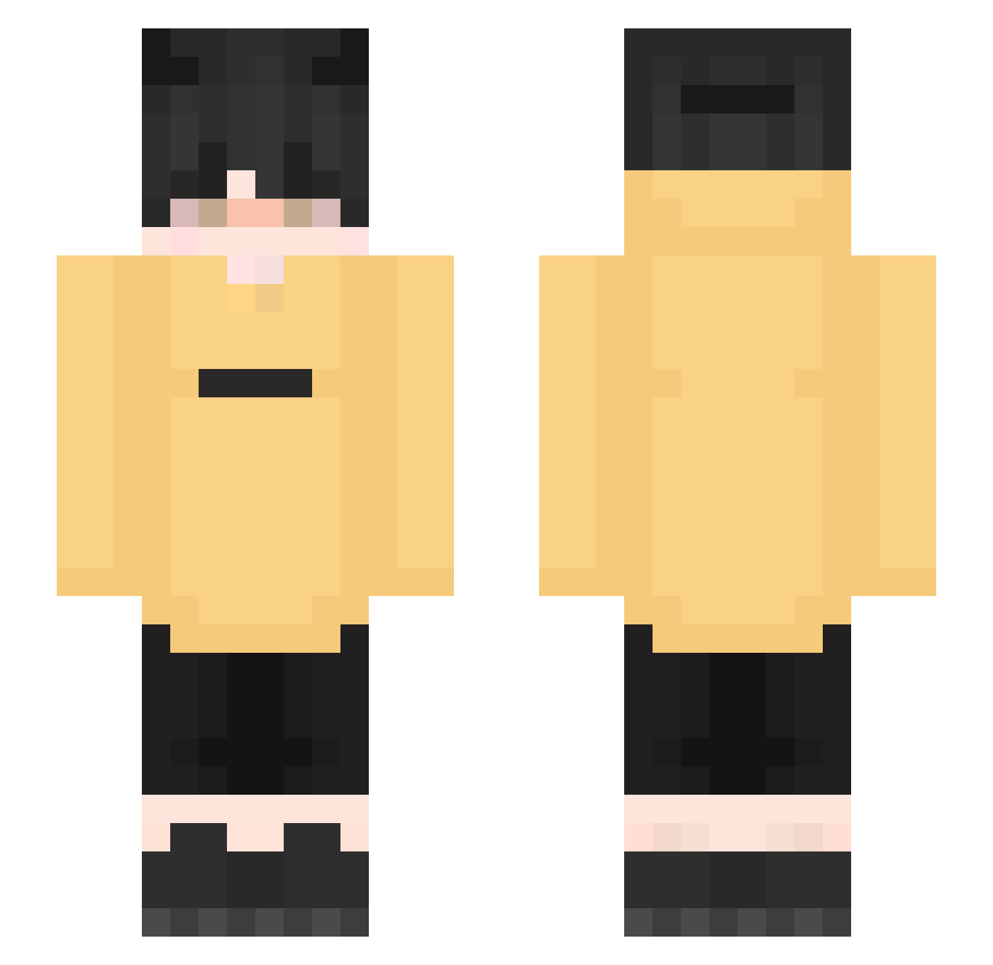Rqmadann Minecraft skin, front and back view