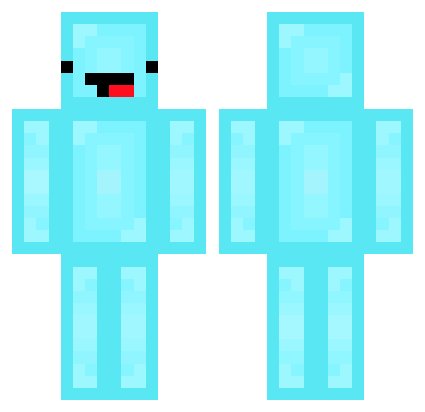 Kaefig Minecraft skin, front and back view