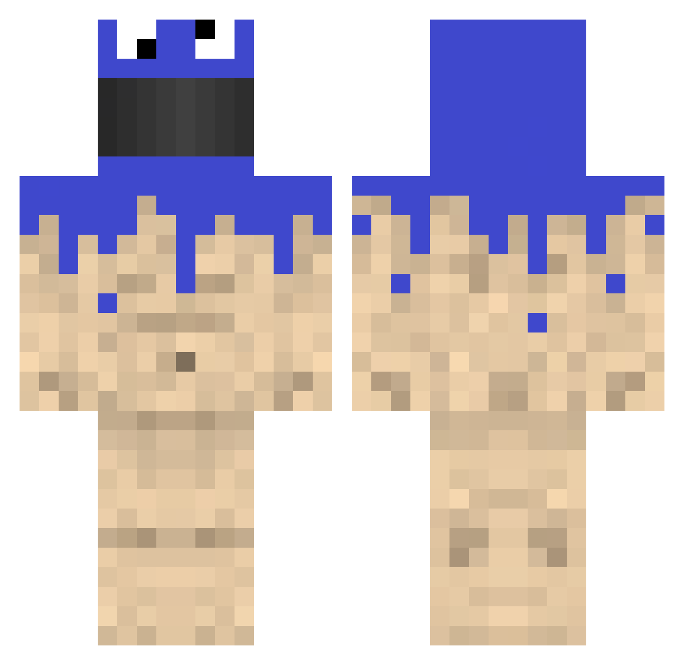 Kryks Minecraft skin, front and back view