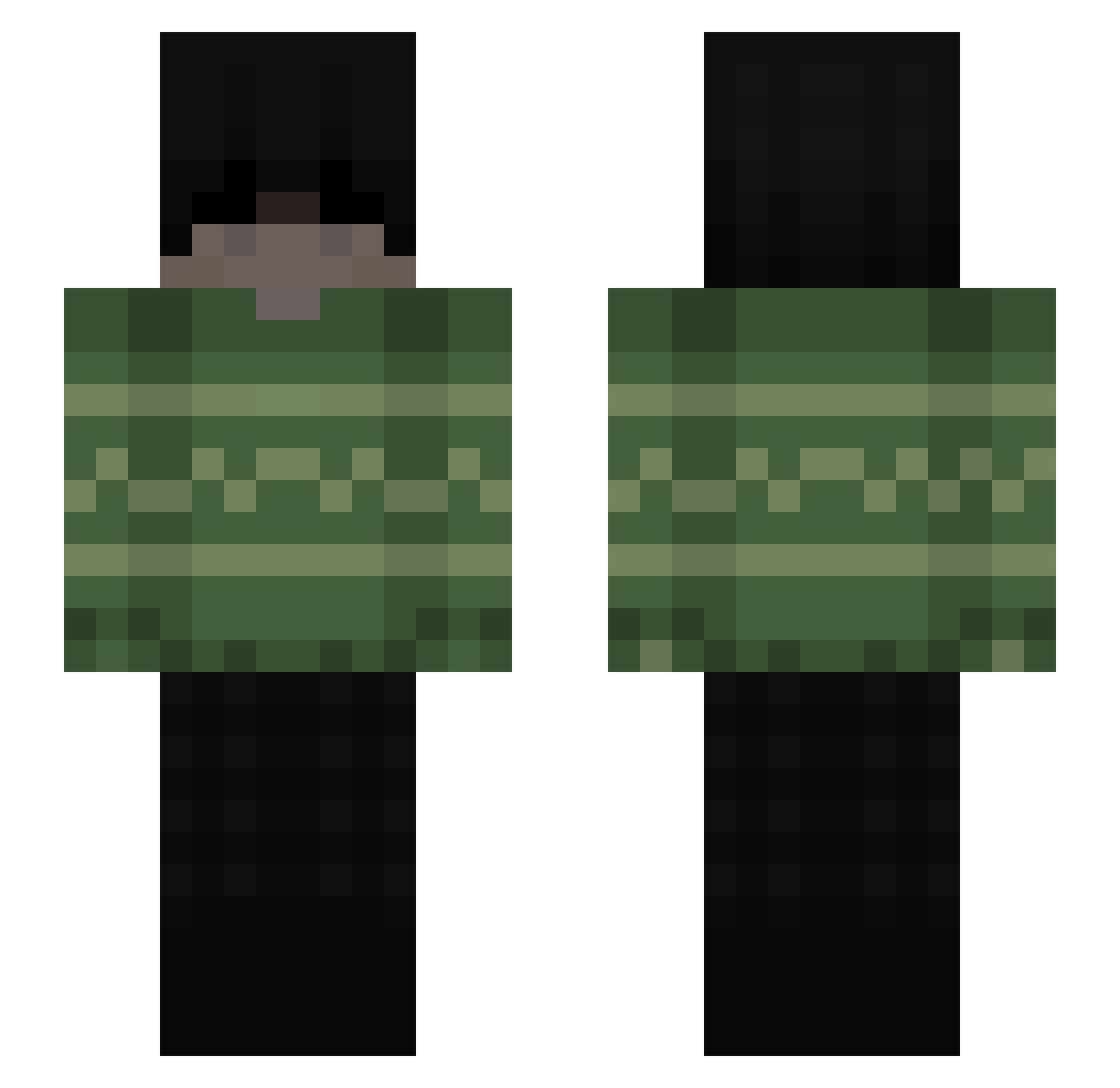 RedStixch Minecraft skin, front and back view