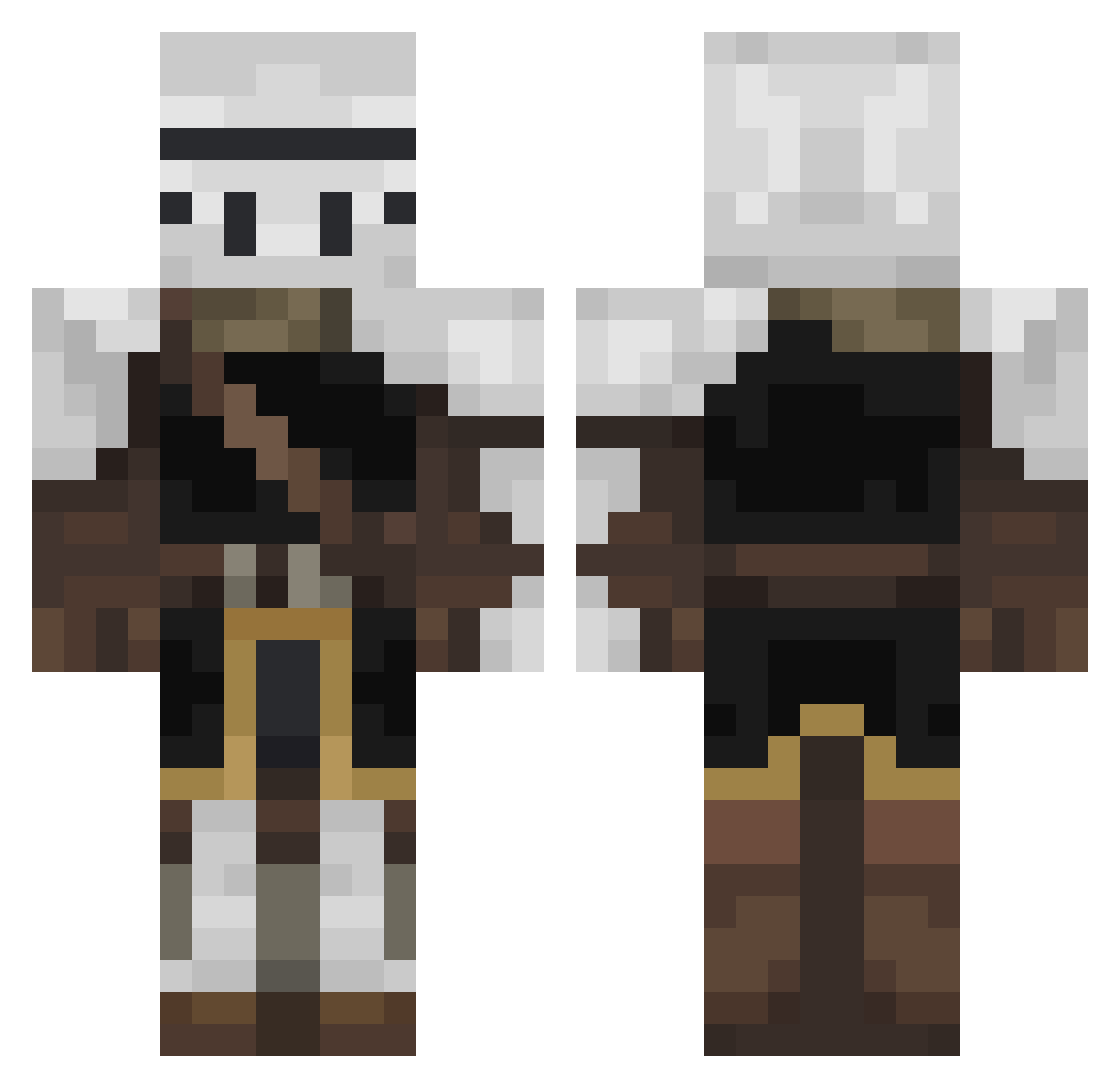 stubbystubby Minecraft skin, front and back view