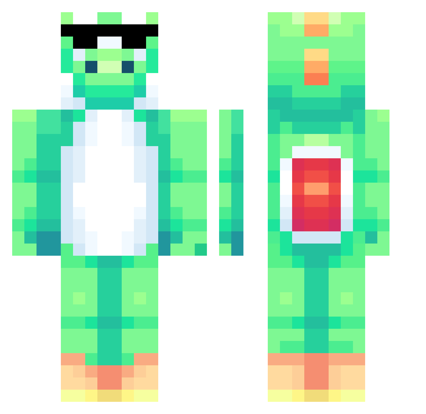 Cdaley Minecraft skin, front and back view
