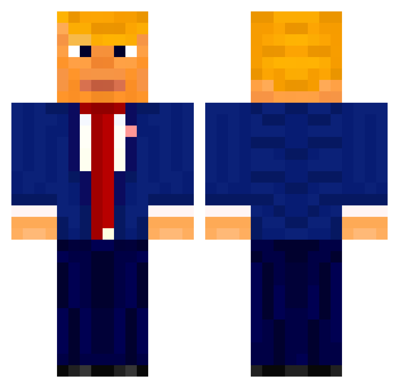explodedgamer Minecraft skin, front and back view