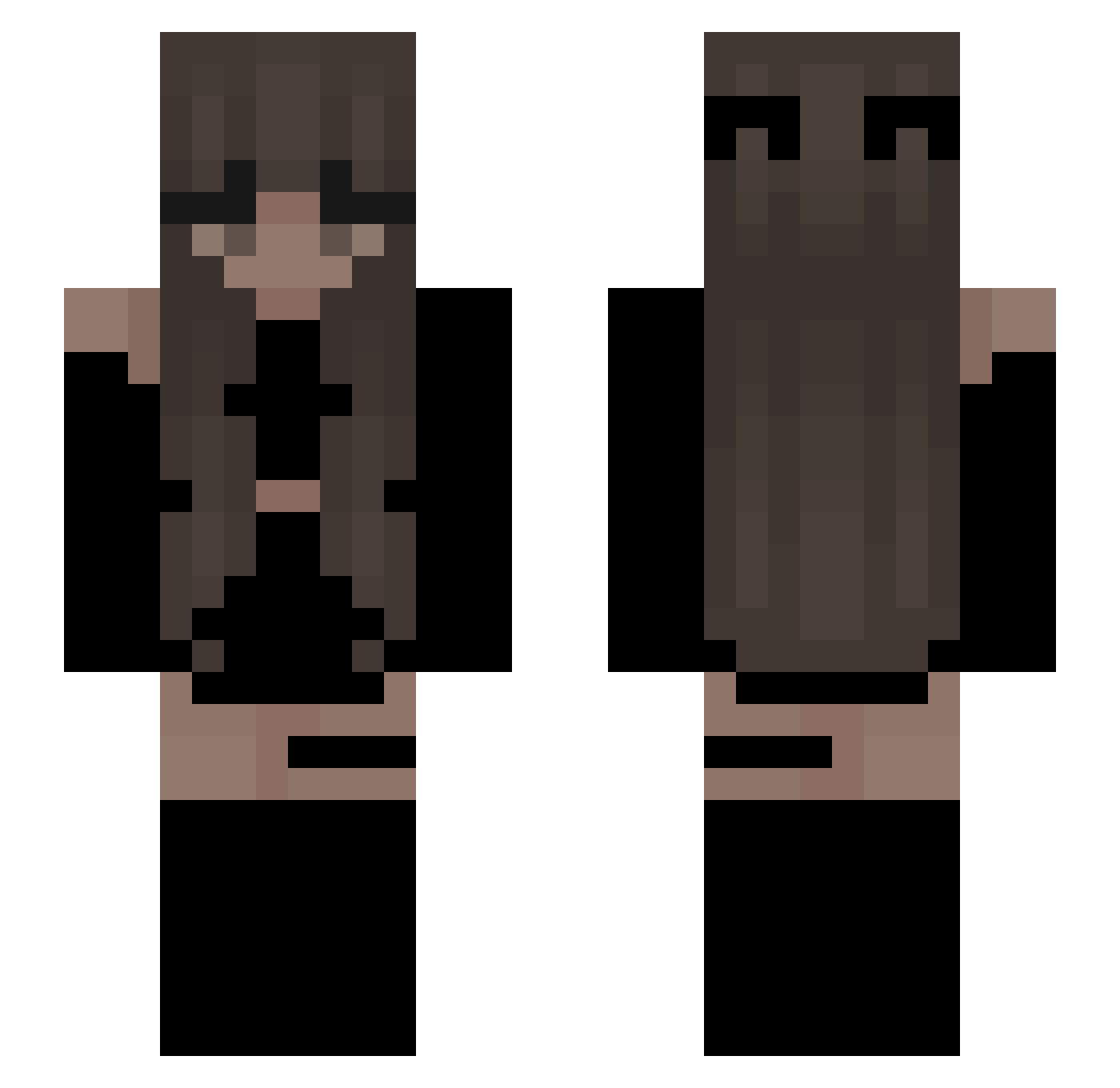 AquelaAmiga Minecraft skin, front and back view