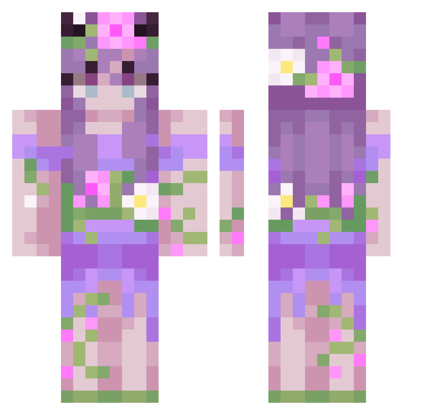 Sandy975 Minecraft skin, front and back view