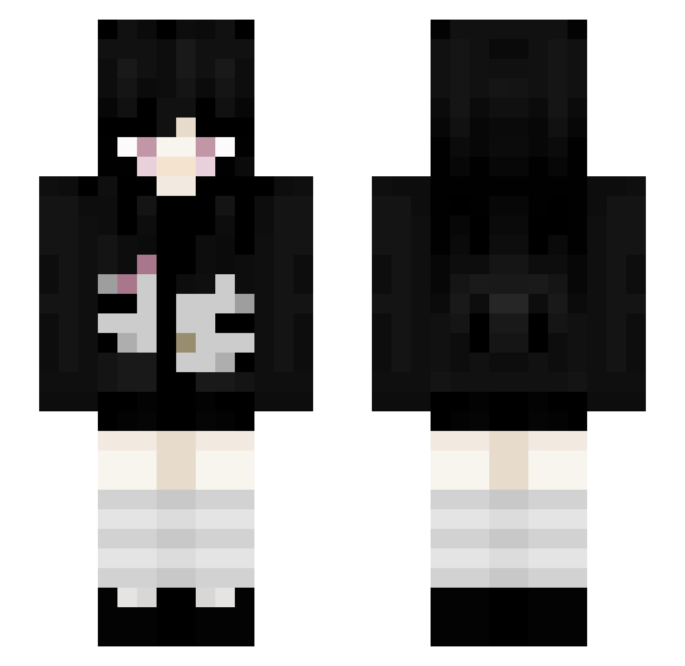 zakolanuwki Minecraft skin, front and back view
