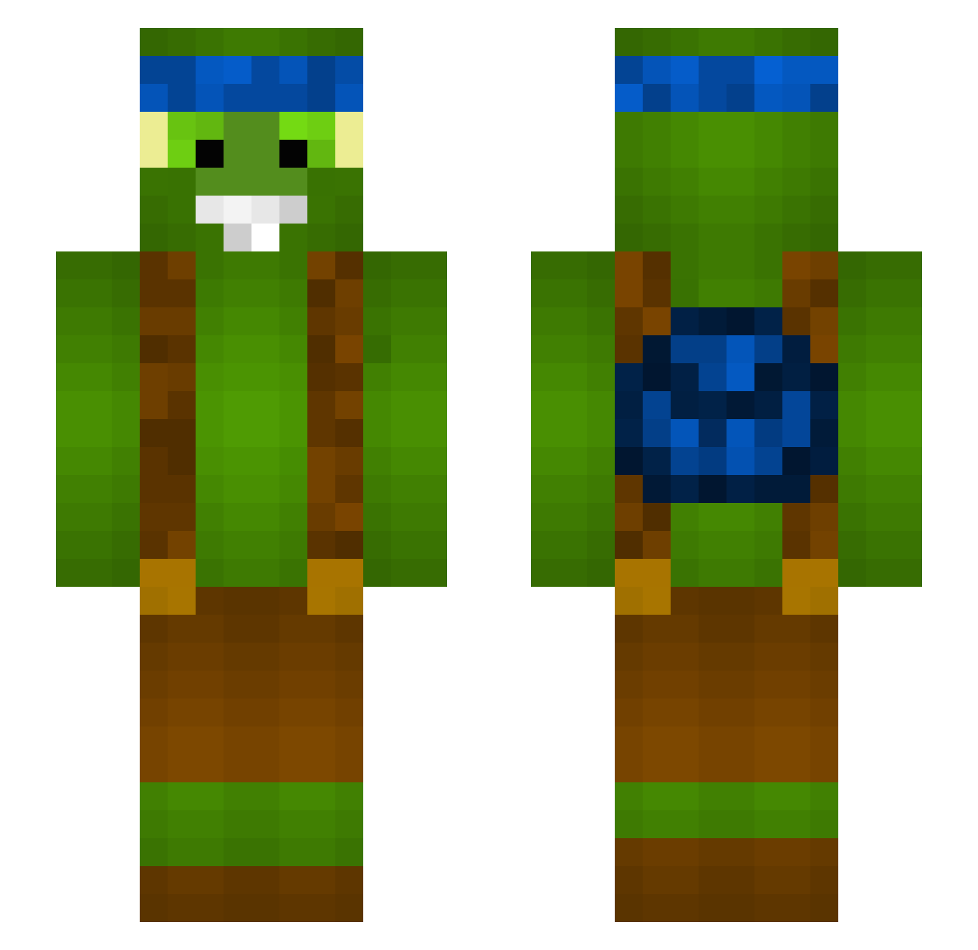 oUnlucky Minecraft skin, front and back view