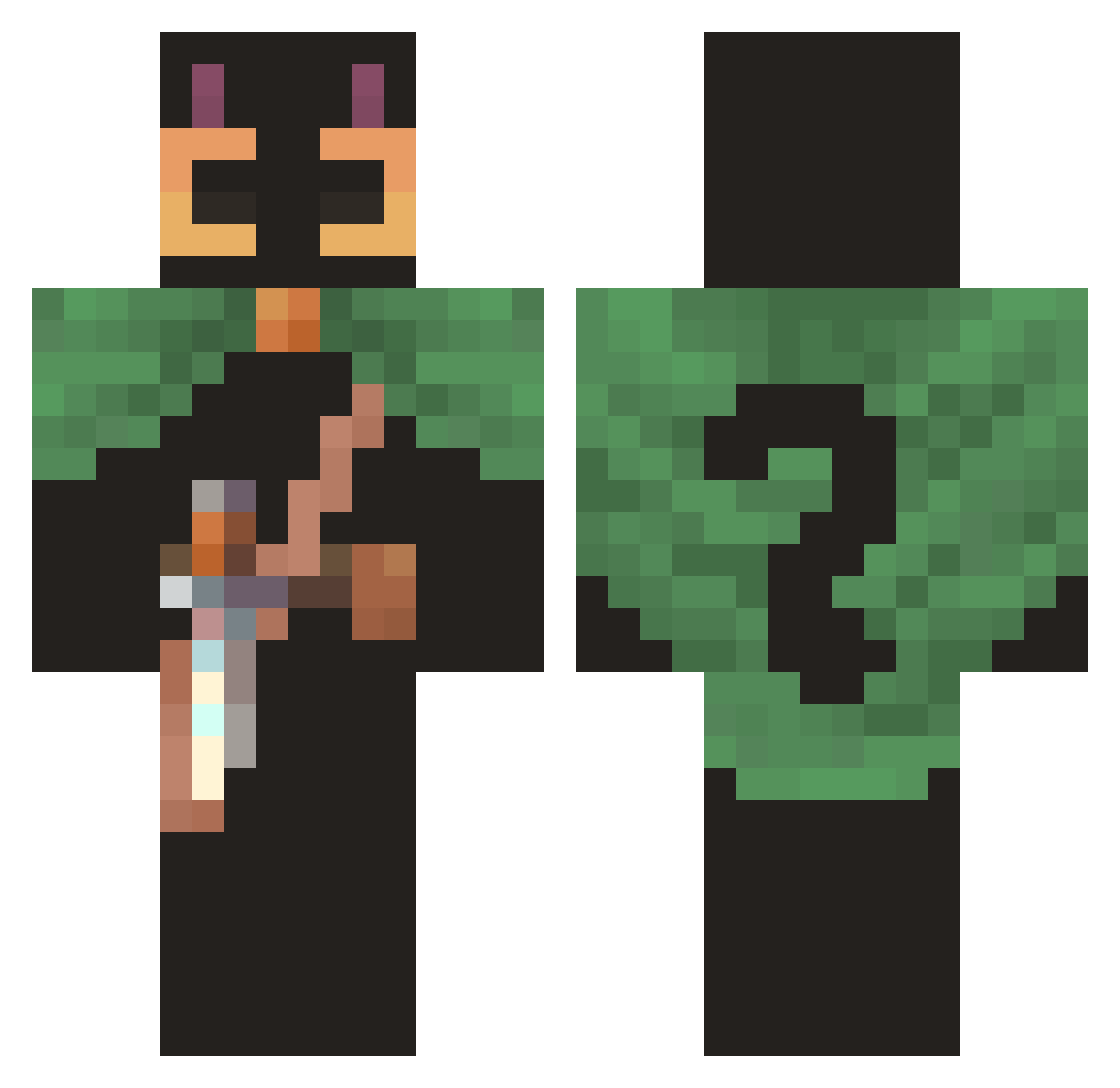 _FuzeTea Minecraft skin, front and back view