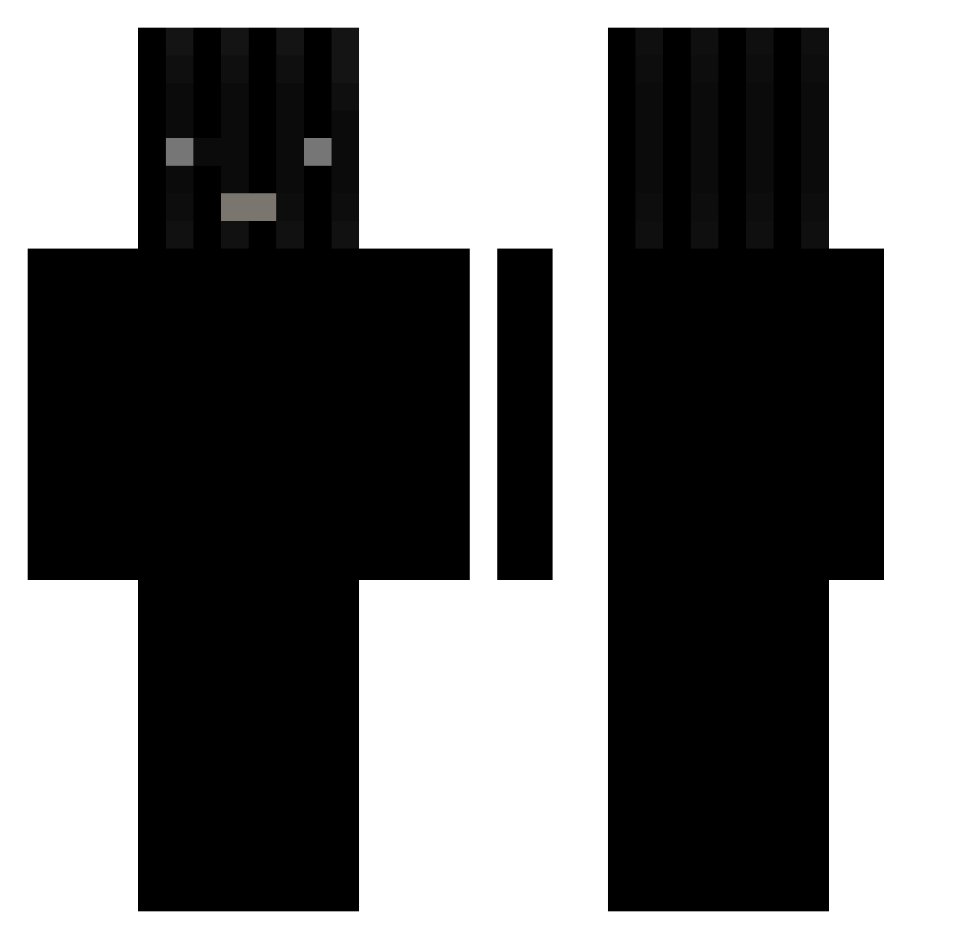 Hqey Minecraft skin, front and back view