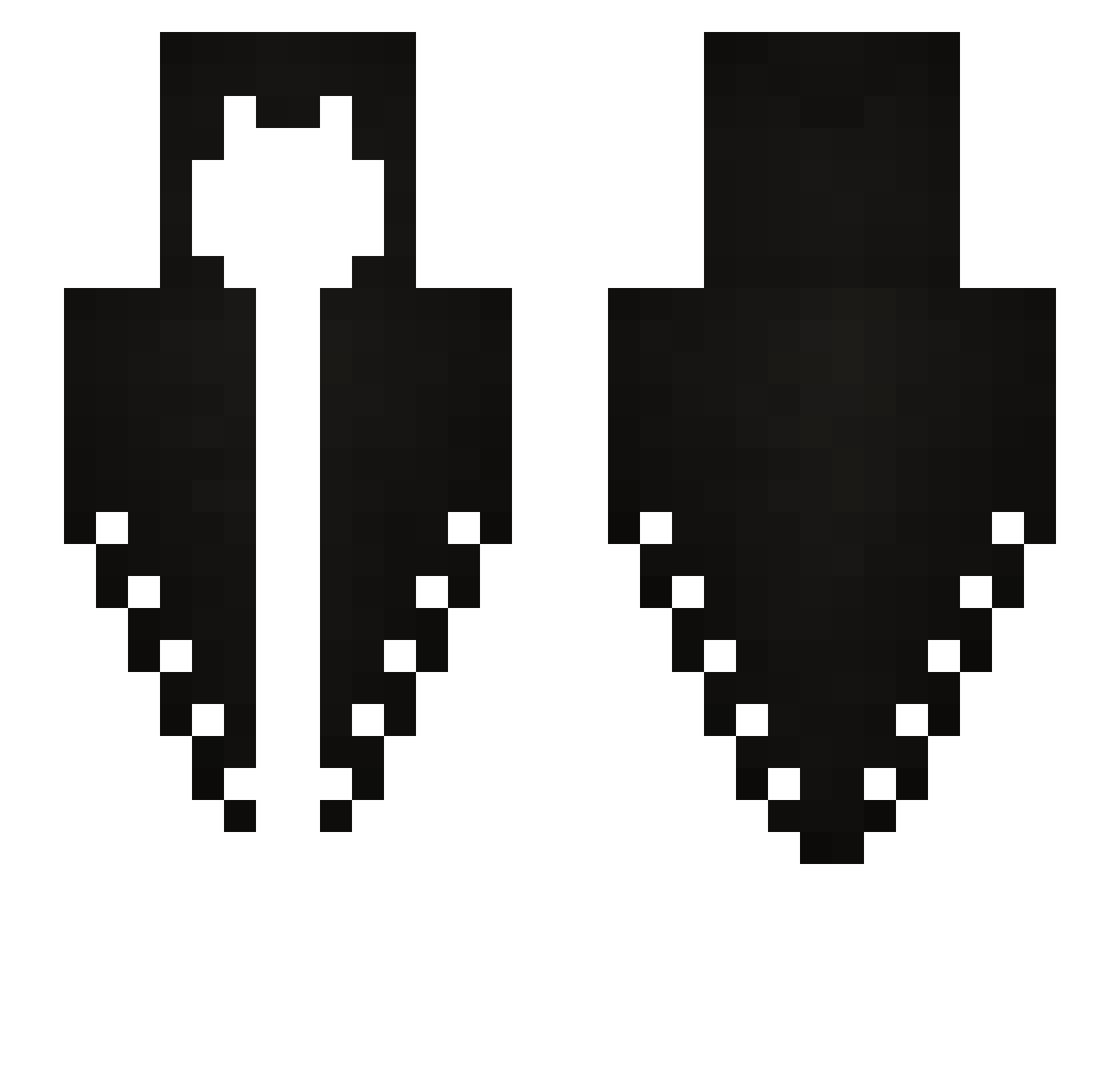 mestee Minecraft skin, front and back view