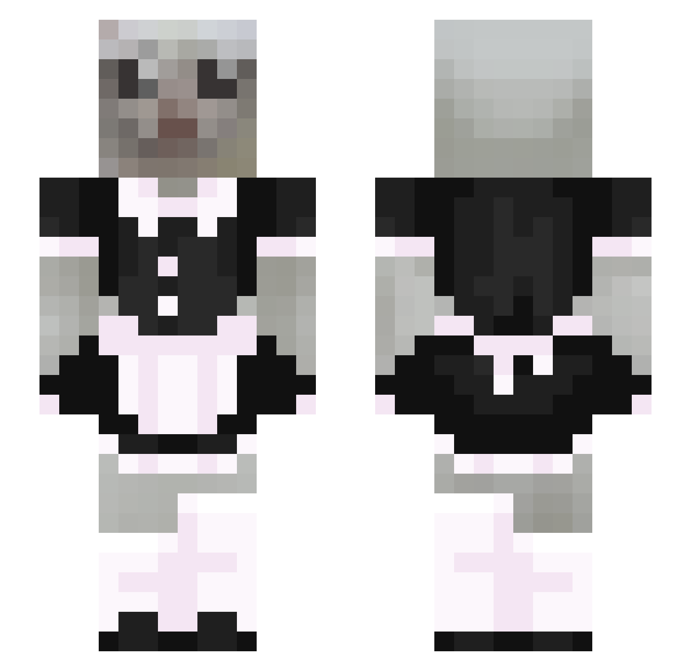 Chocomil007 Minecraft skin, front and back view