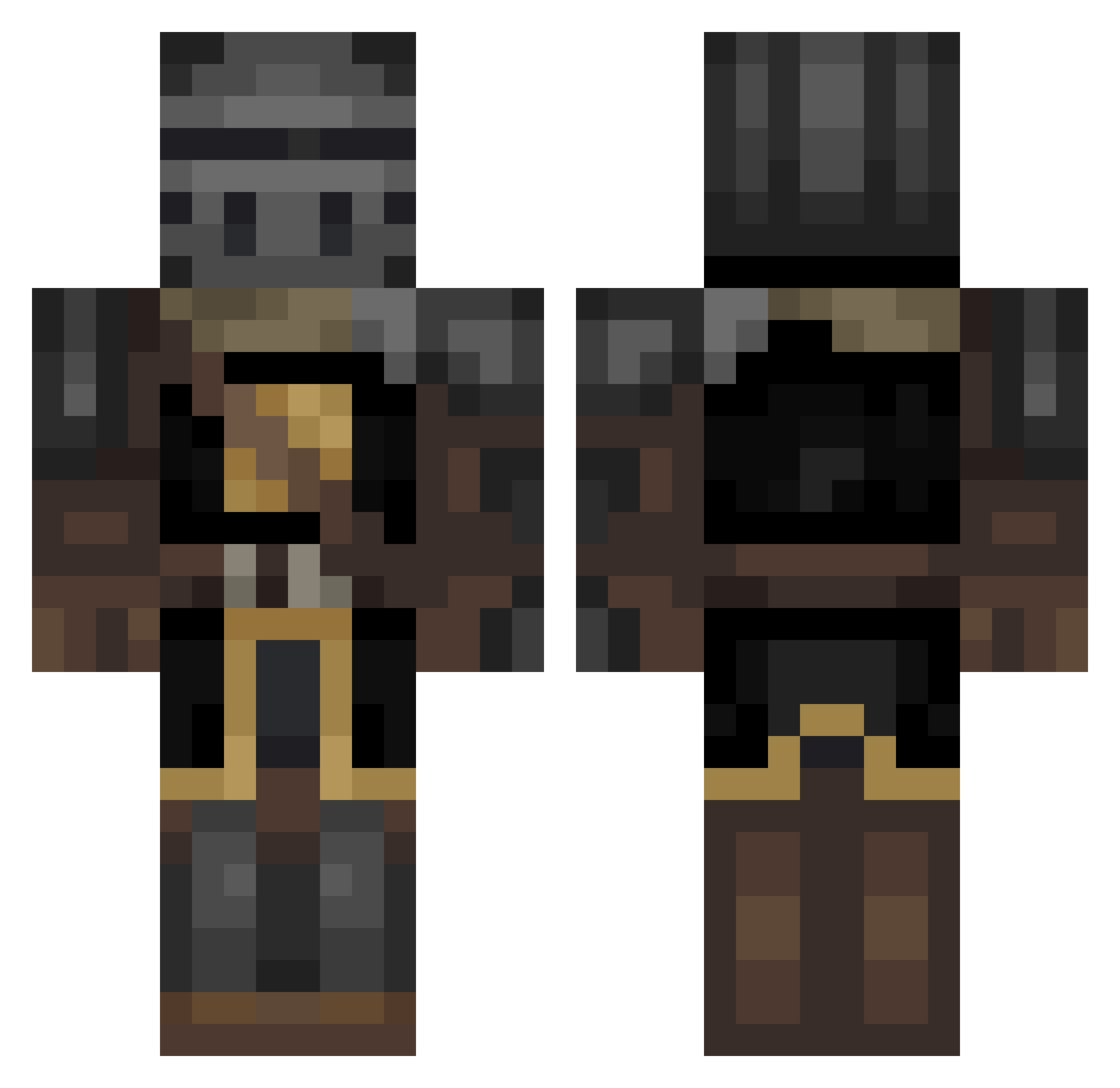 Anzivl Minecraft skin, front and back view