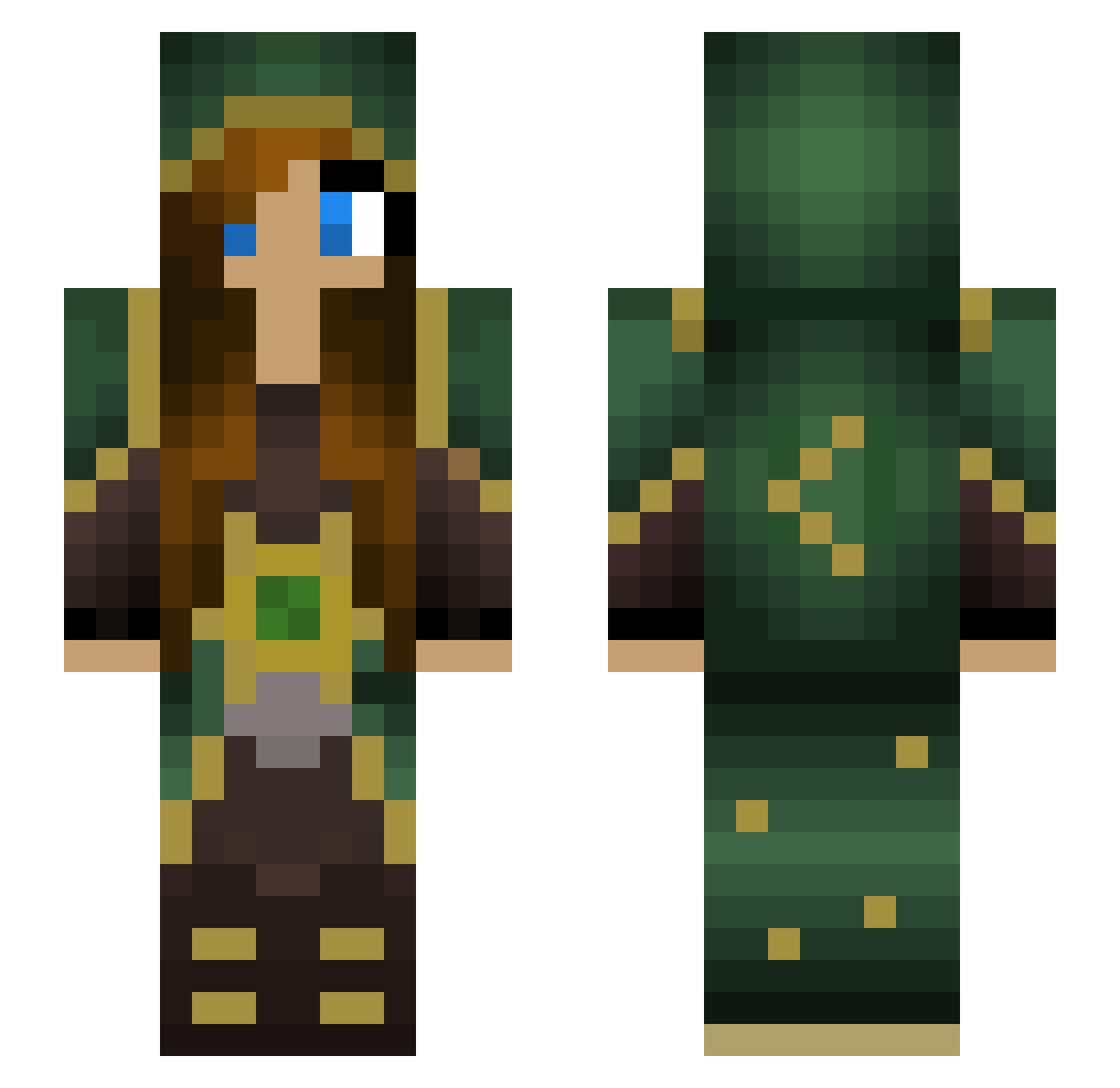Venuin Minecraft skin, front and back view
