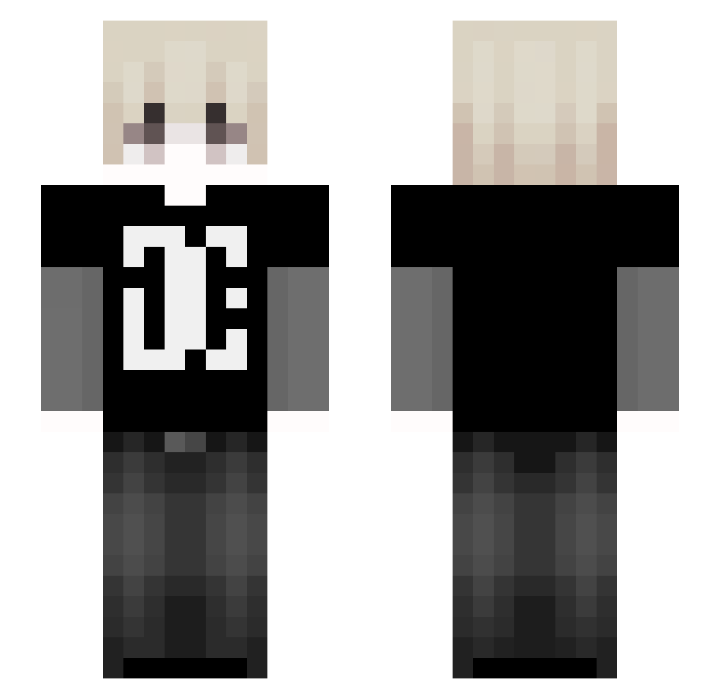SuperMonkey999 Minecraft skin, front and back view