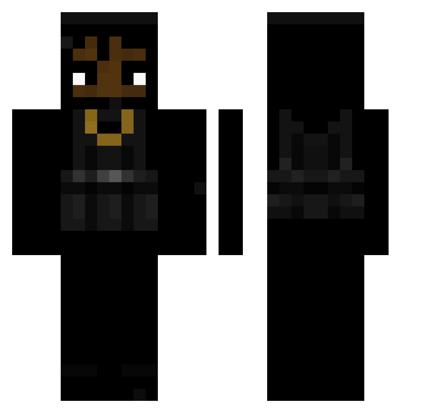 Zaptc Minecraft skin, front and back view