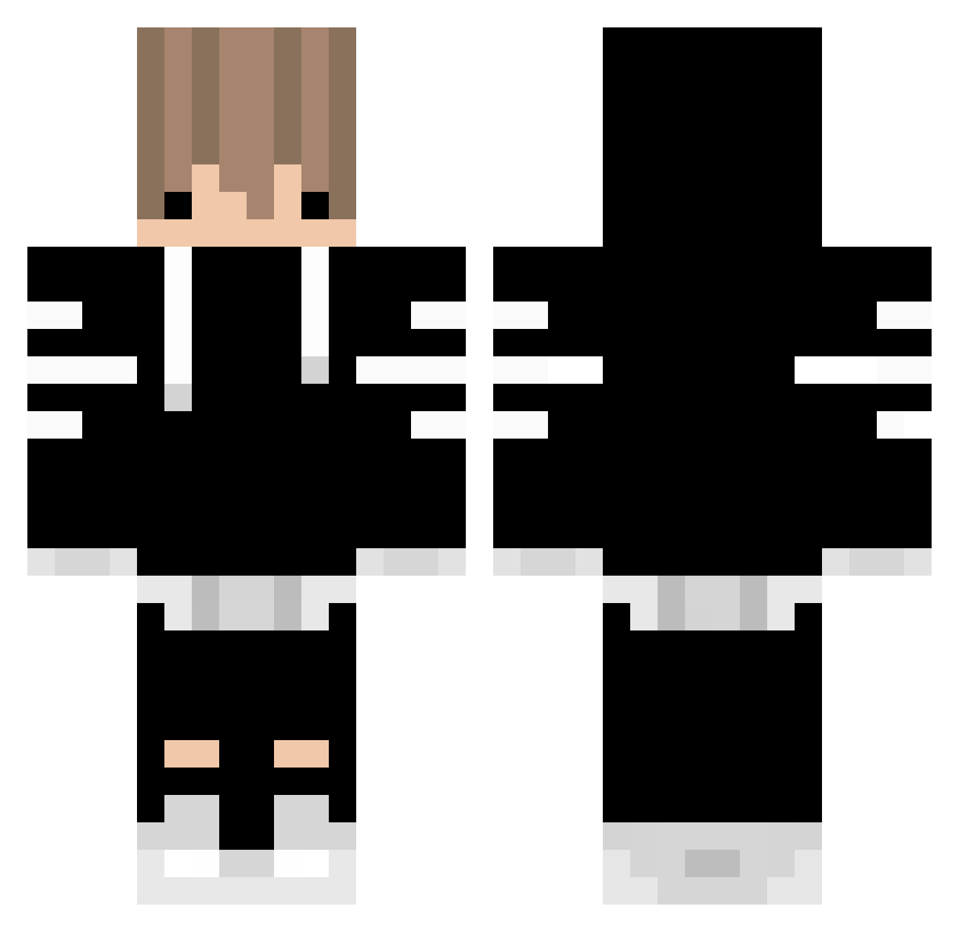 PxnisInQSG Minecraft skin, front and back view