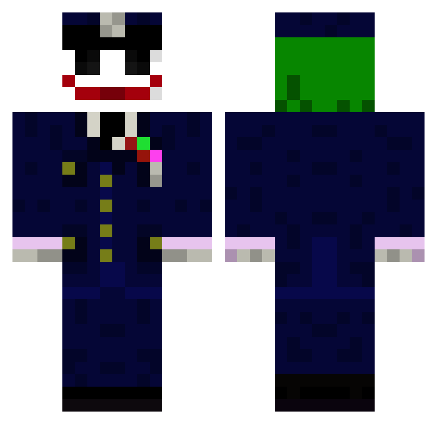 Ojeywes Minecraft skin, front and back view