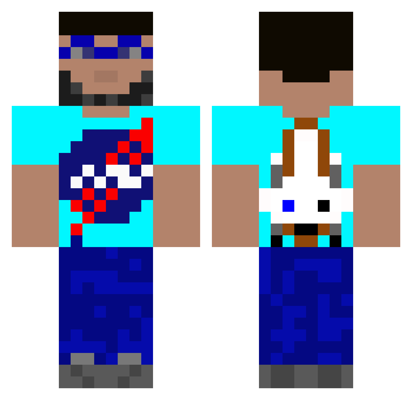 tuktuk930 Minecraft skin, front and back view