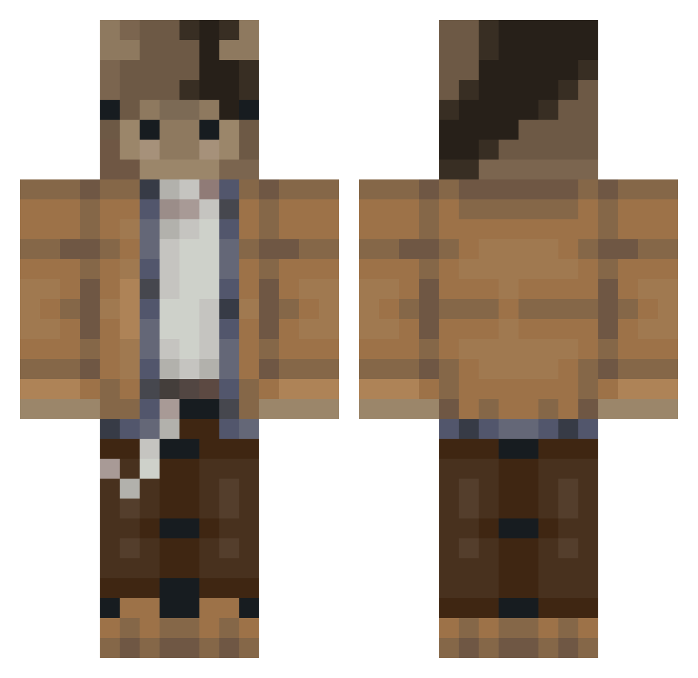 X3rQu Minecraft skin, front and back view