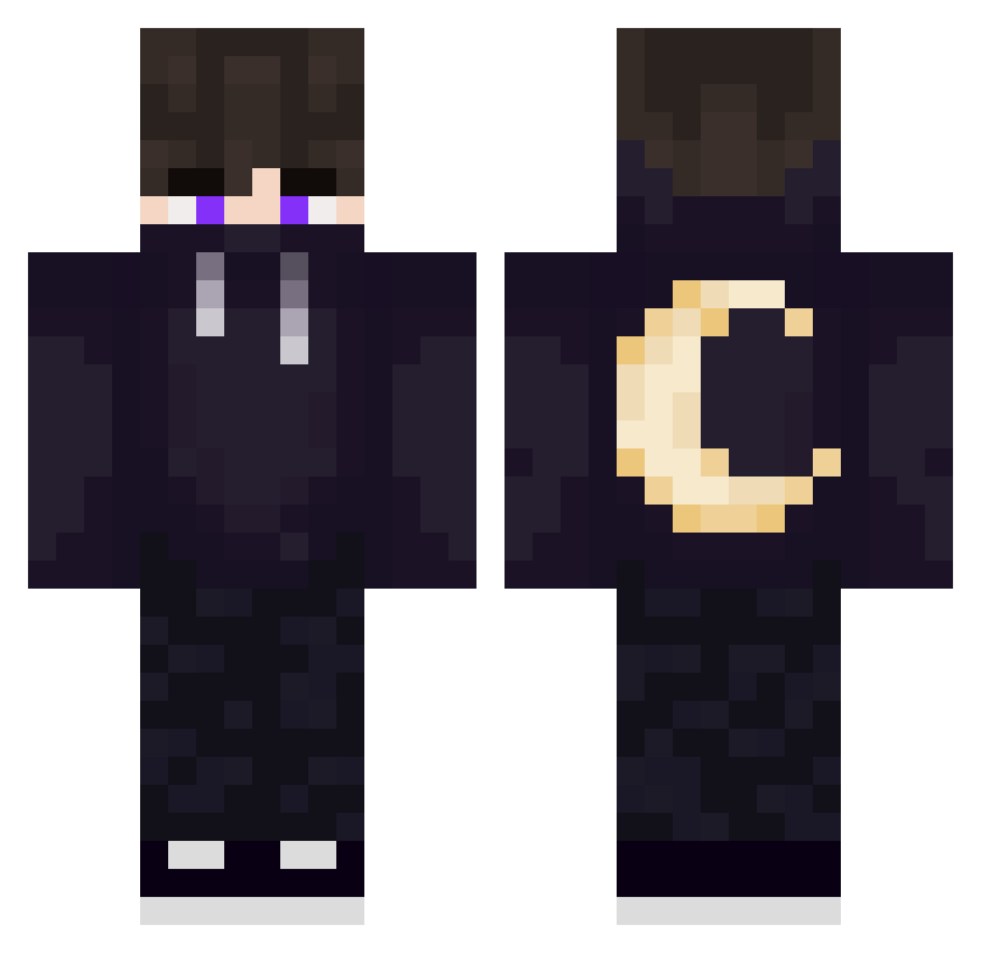 SHADE380 Minecraft skin, front and back view