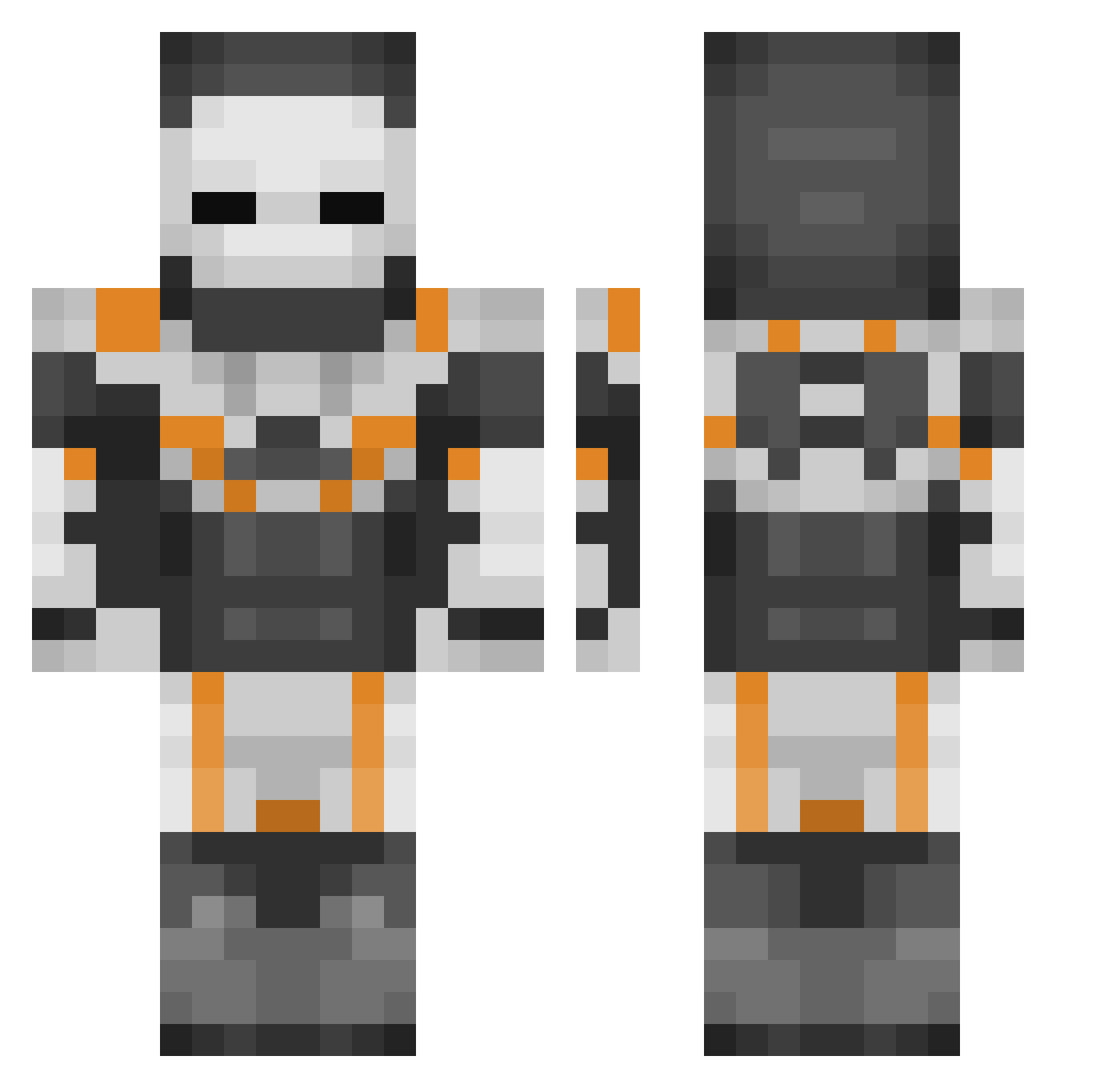 Turbidlane2 Minecraft skin, front and back view