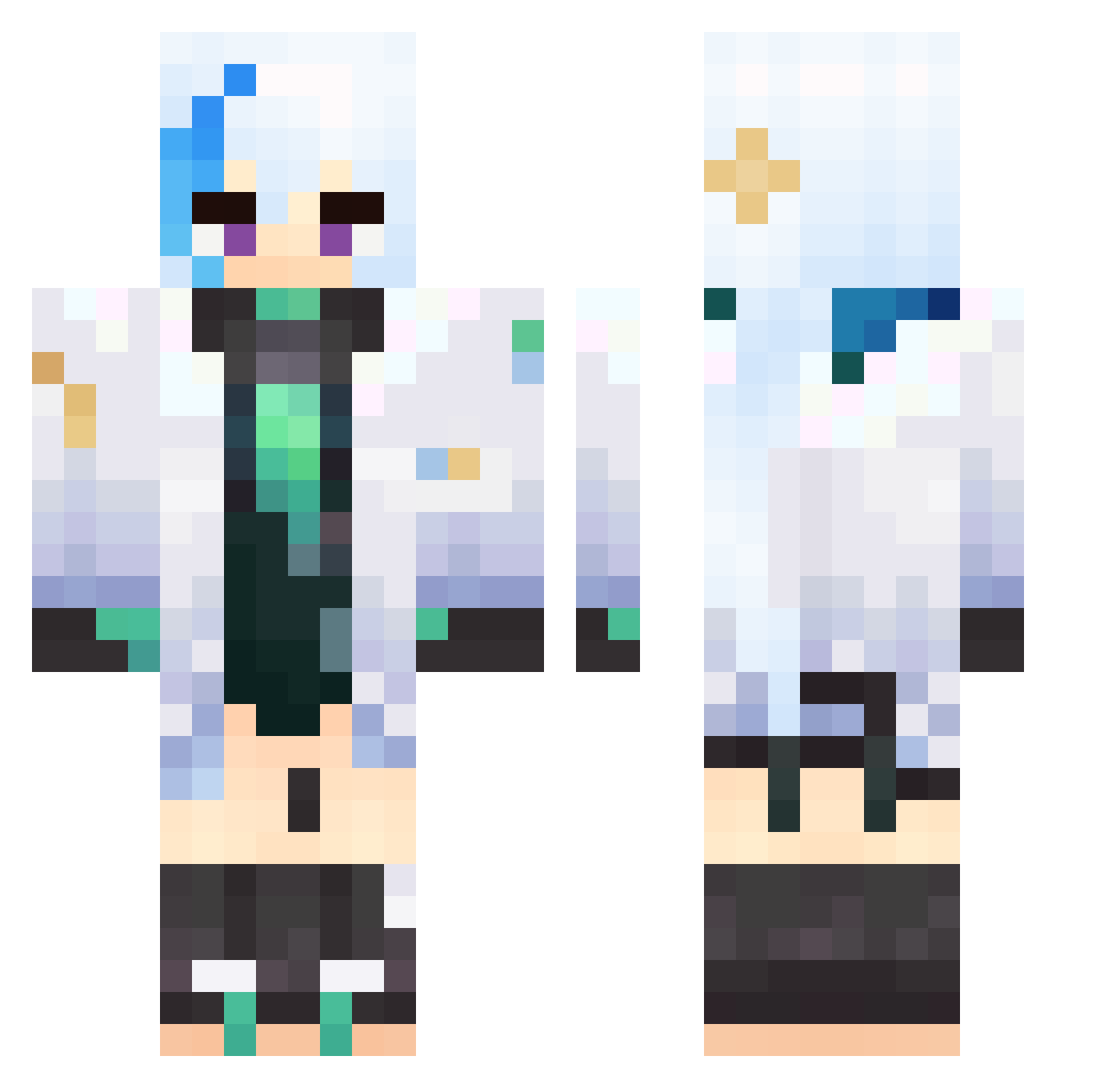 yvesisbest Minecraft skin, front and back view