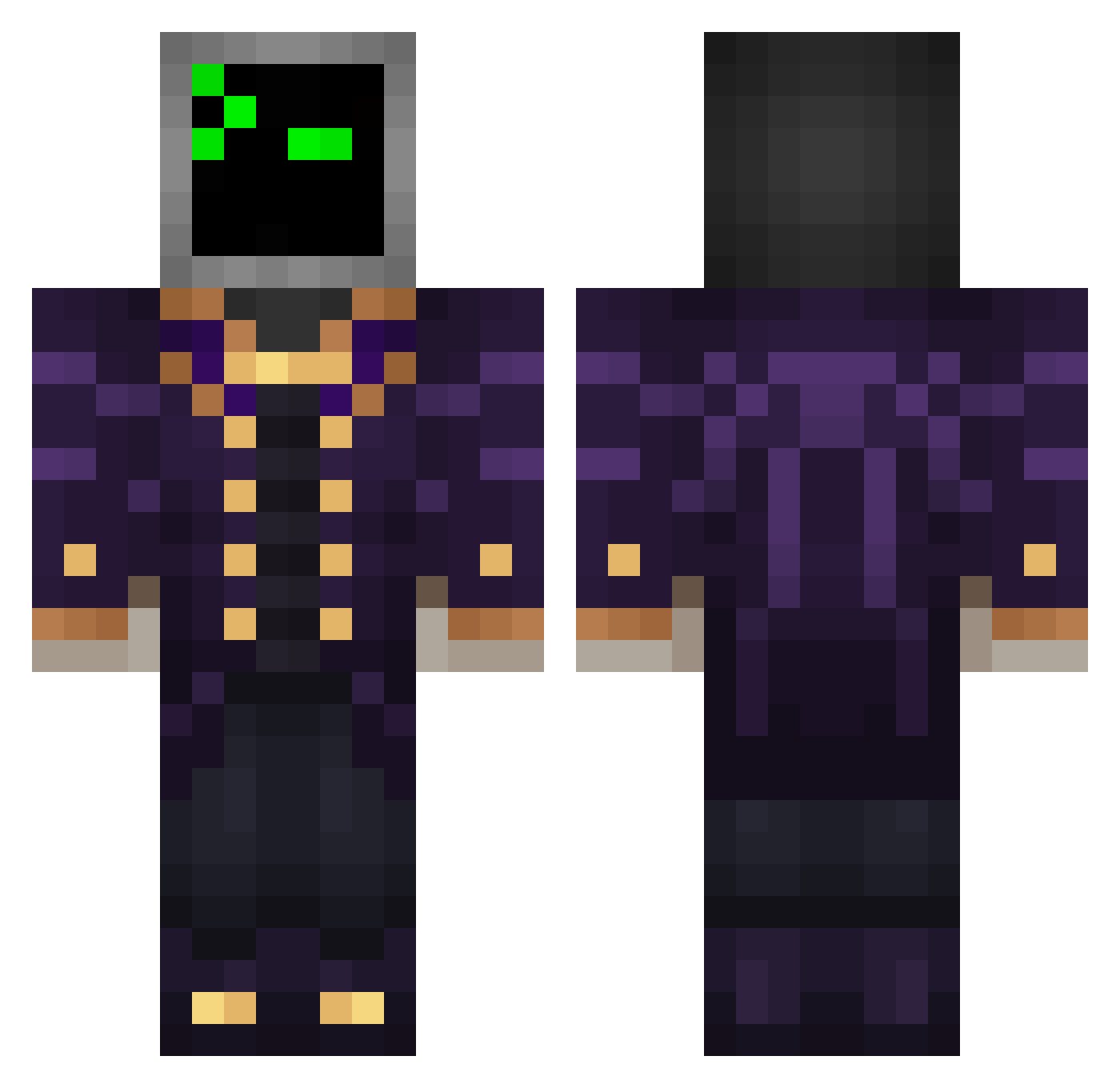 Tannslee Minecraft skin, front and back view