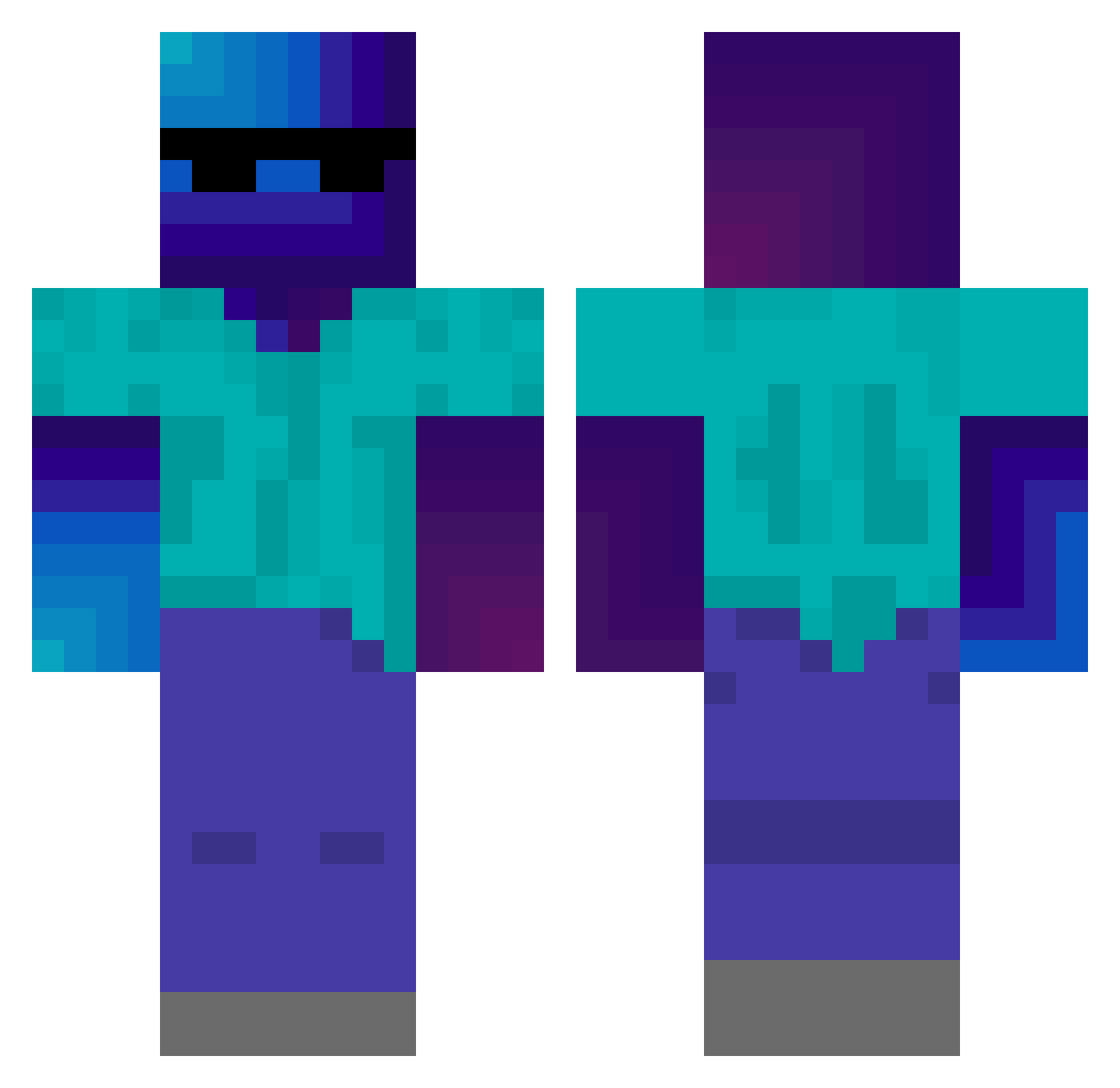 PrismIsHere_ Minecraft skin, front and back view