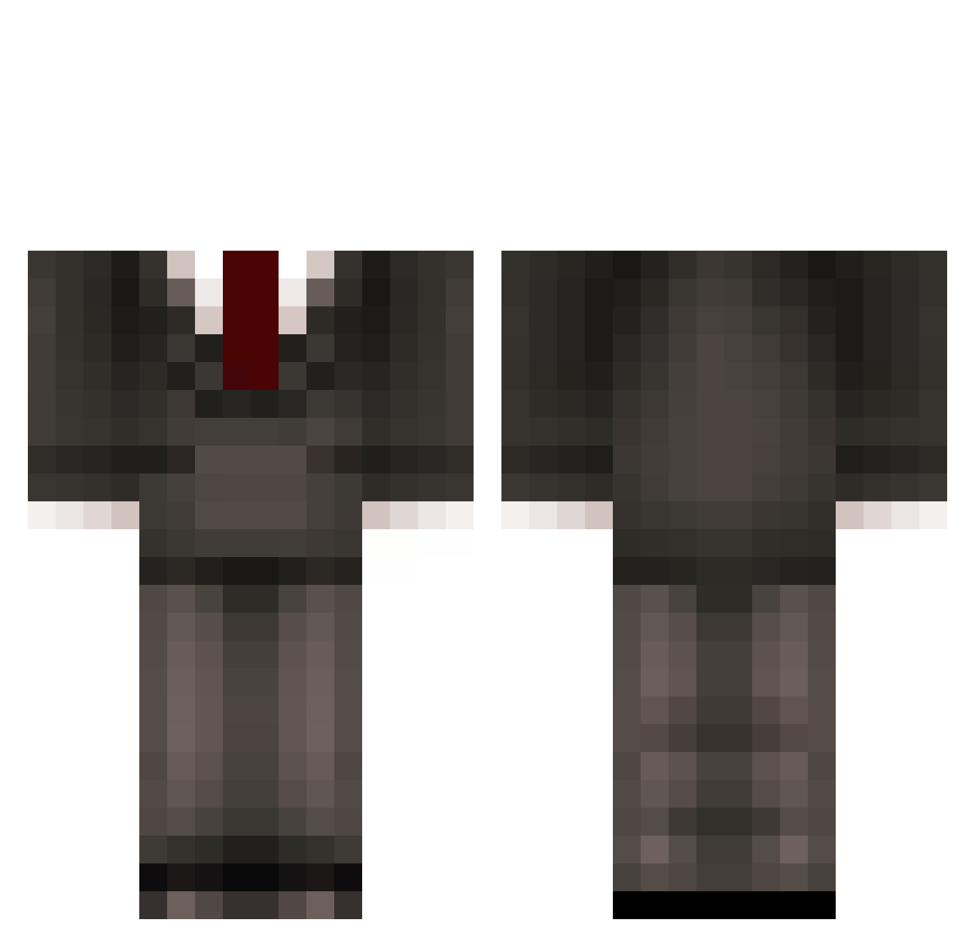 Mjrm99 Minecraft skin, front and back view