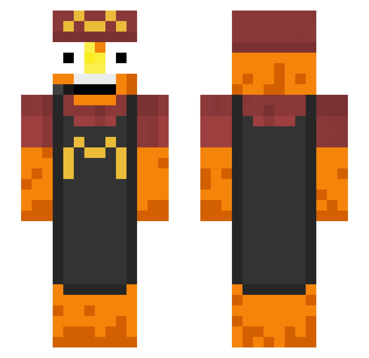 chippy321 Minecraft skin, front and back view