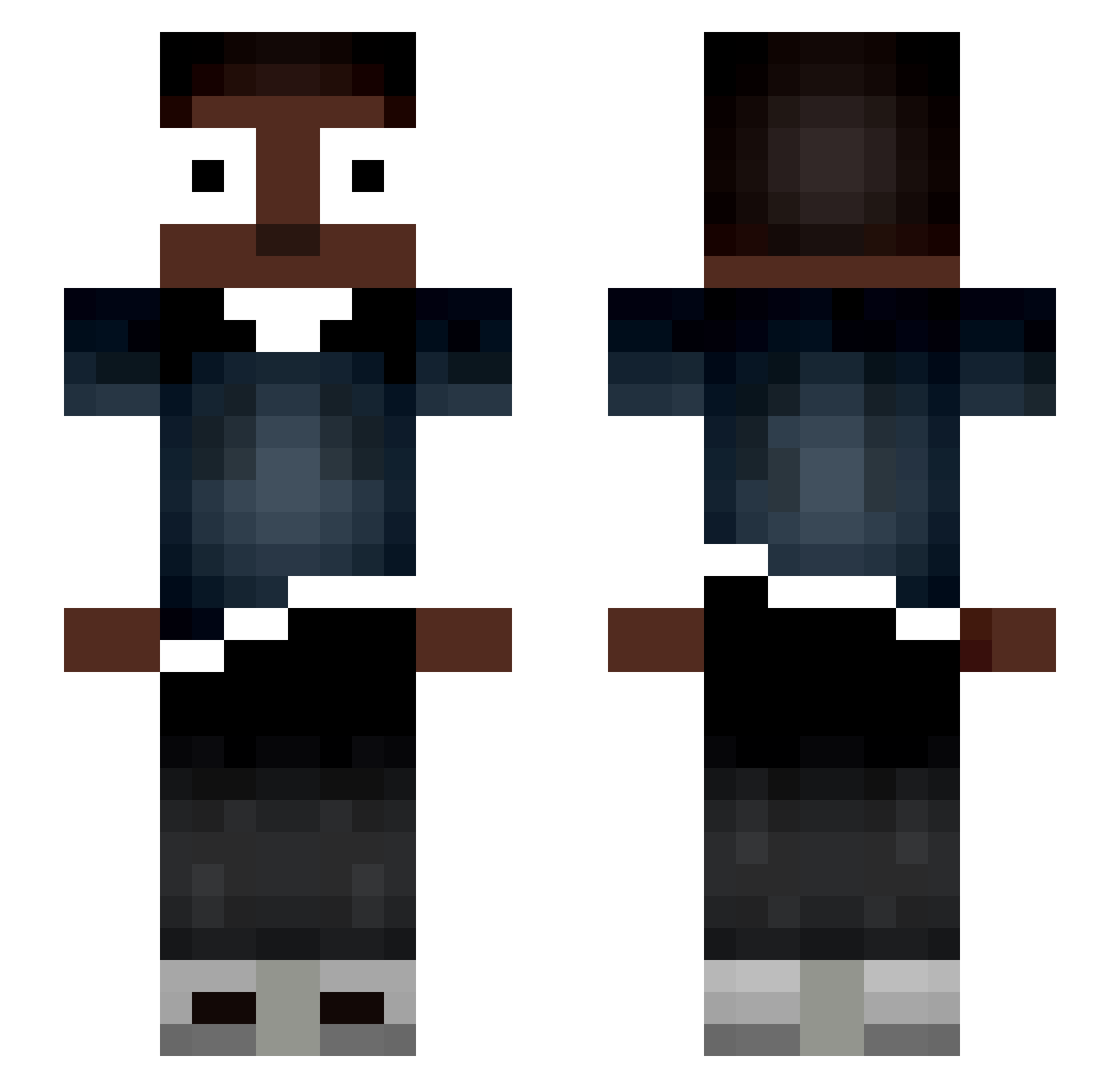 Rabbi_Joe Minecraft skin, front and back view