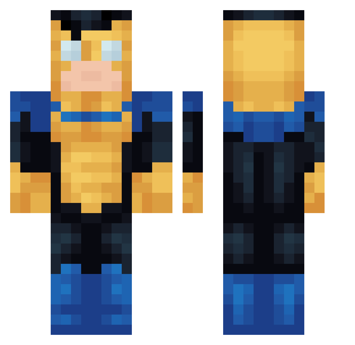 Ryanocerious Minecraft skin, front and back view