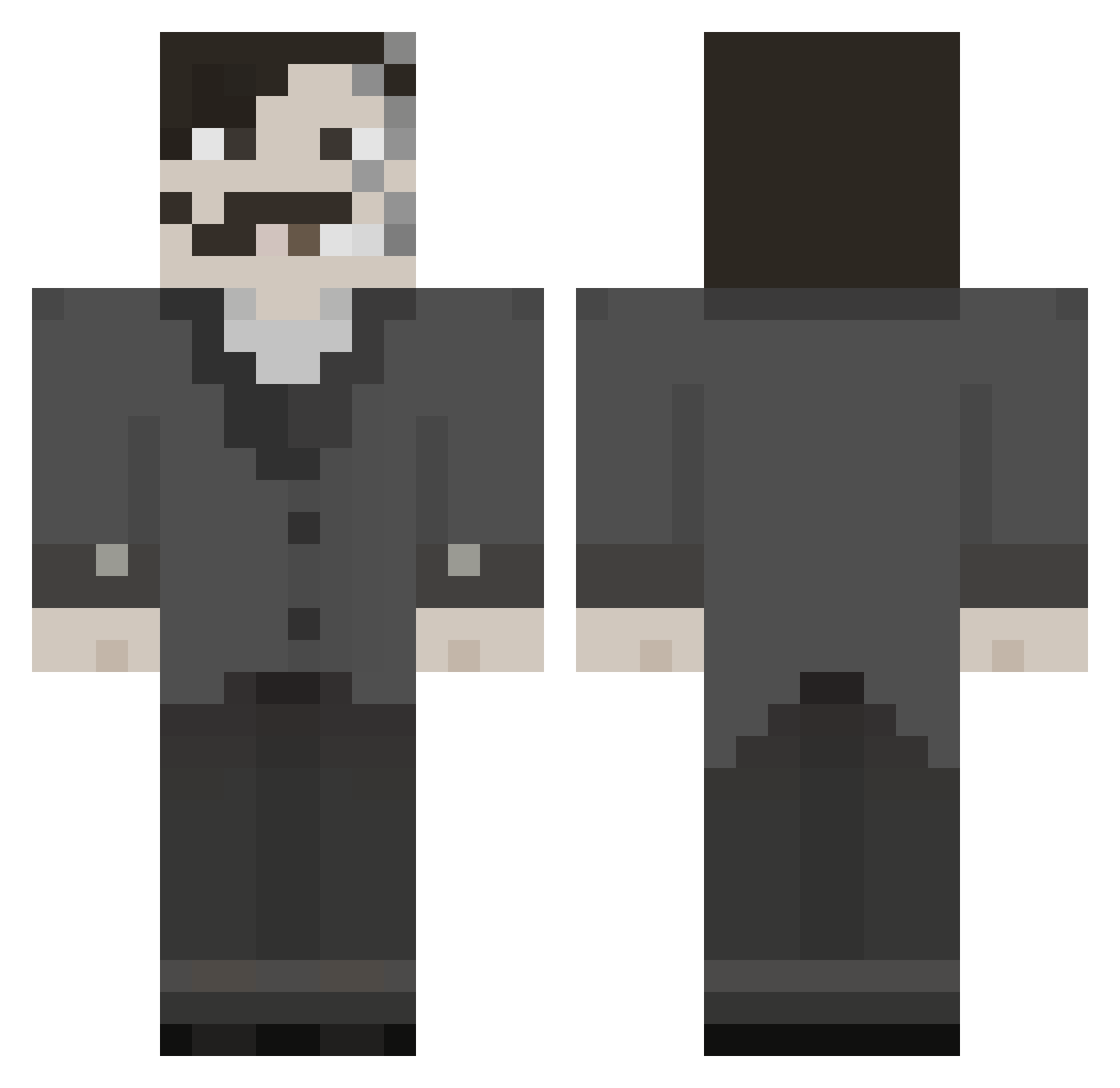 Slidcarrot555 Minecraft skin, front and back view