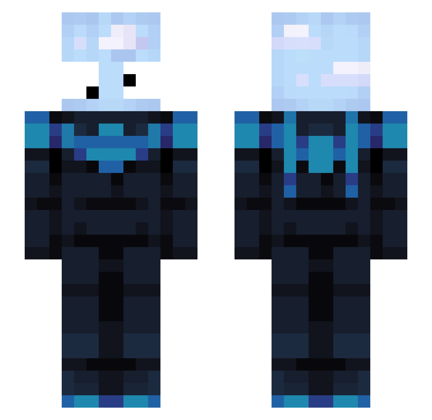 Piilot Minecraft skin, front and back view