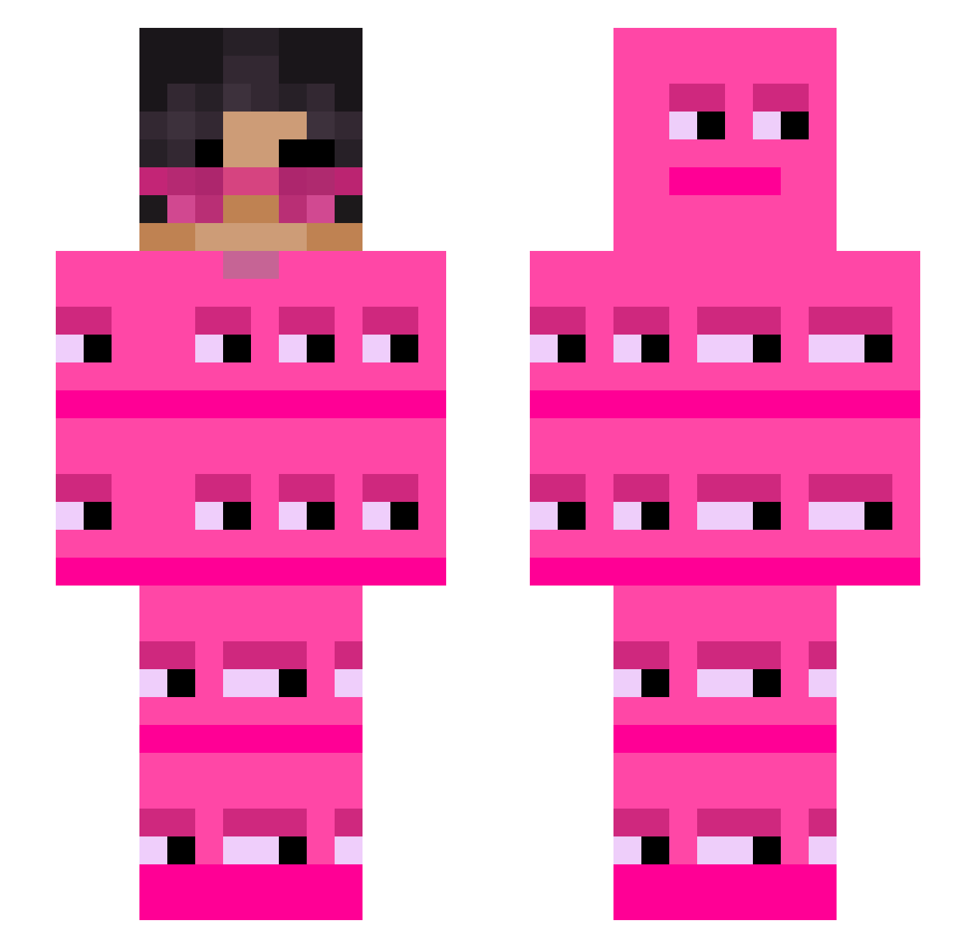 WortelSoepMetBal Minecraft skin, front and back view
