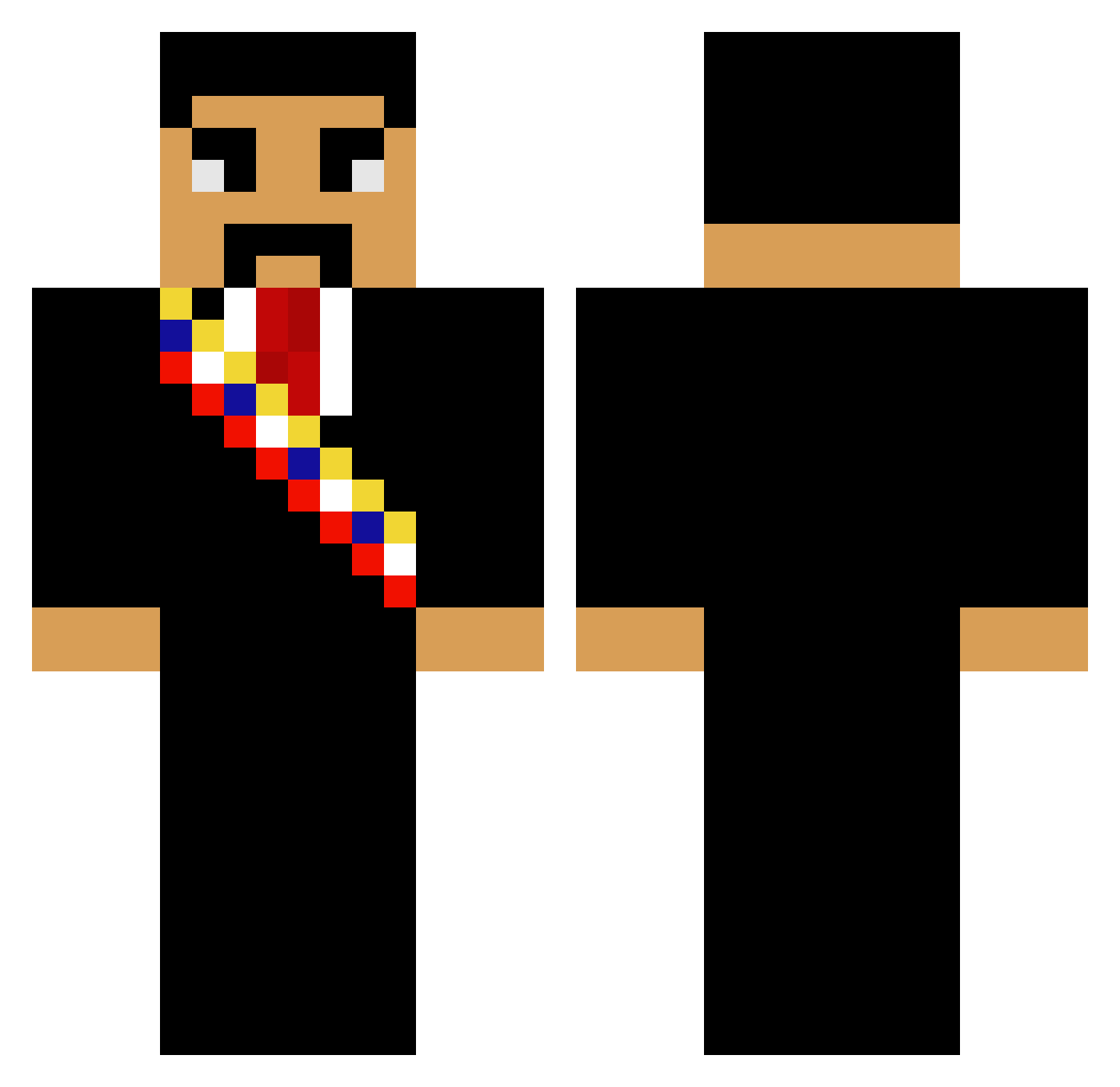 P0DLE Minecraft skin, front and back view