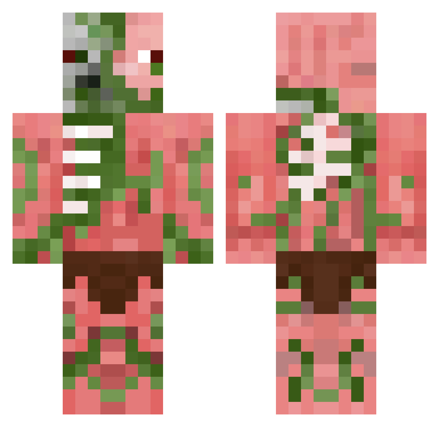 Galette Minecraft skin, front and back view