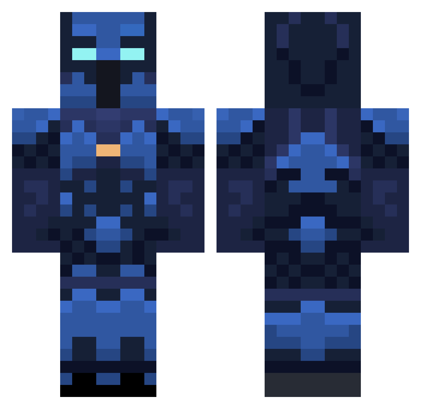 HayGamer3 Minecraft skin, front and back view