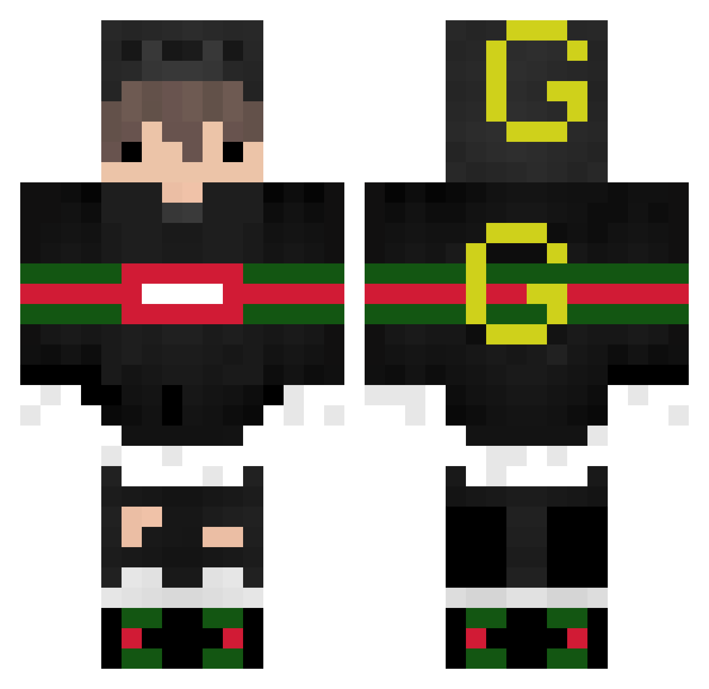 Zwinge Minecraft skin, front and back view