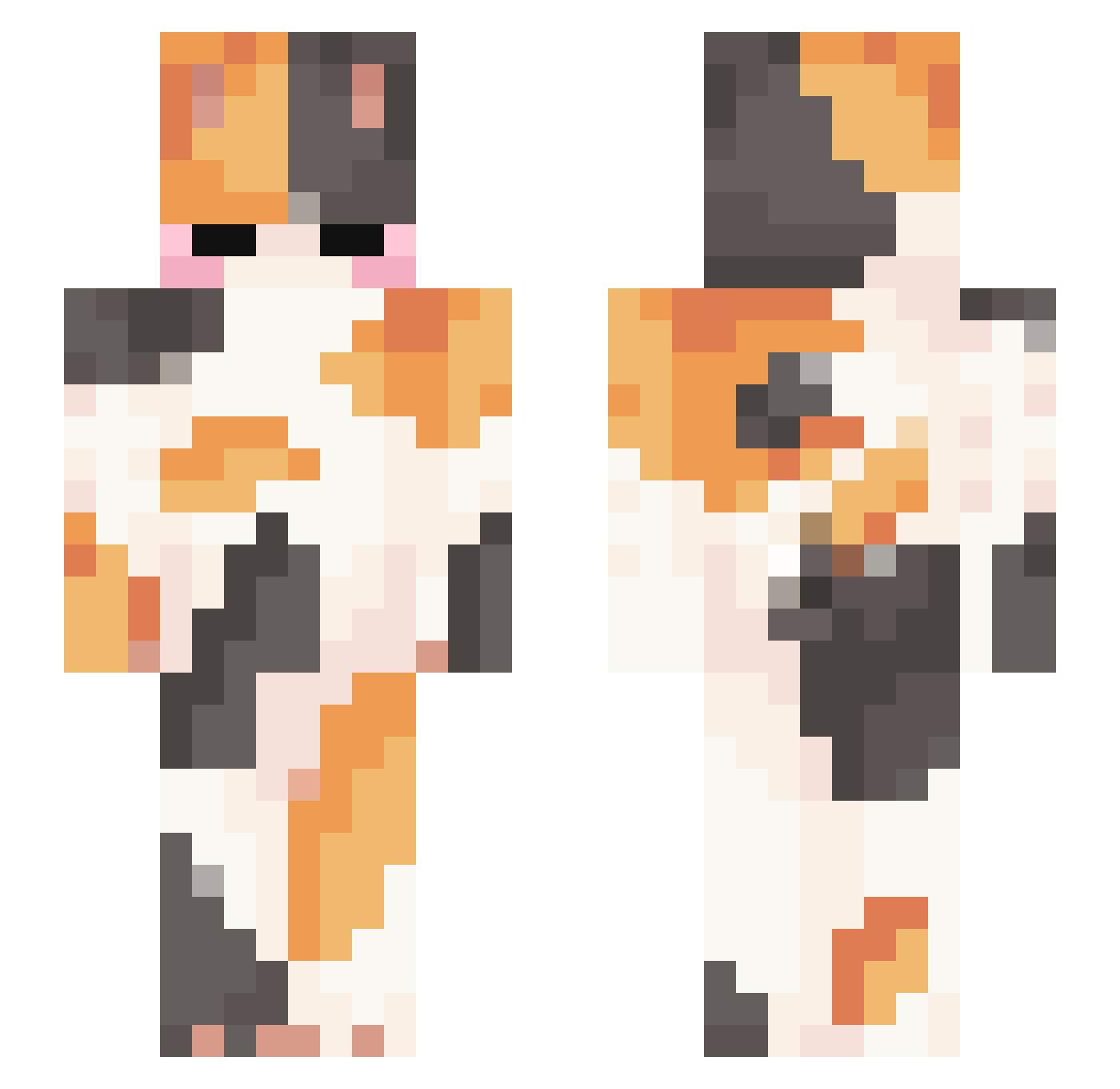 libeeee Minecraft skin, front and back view