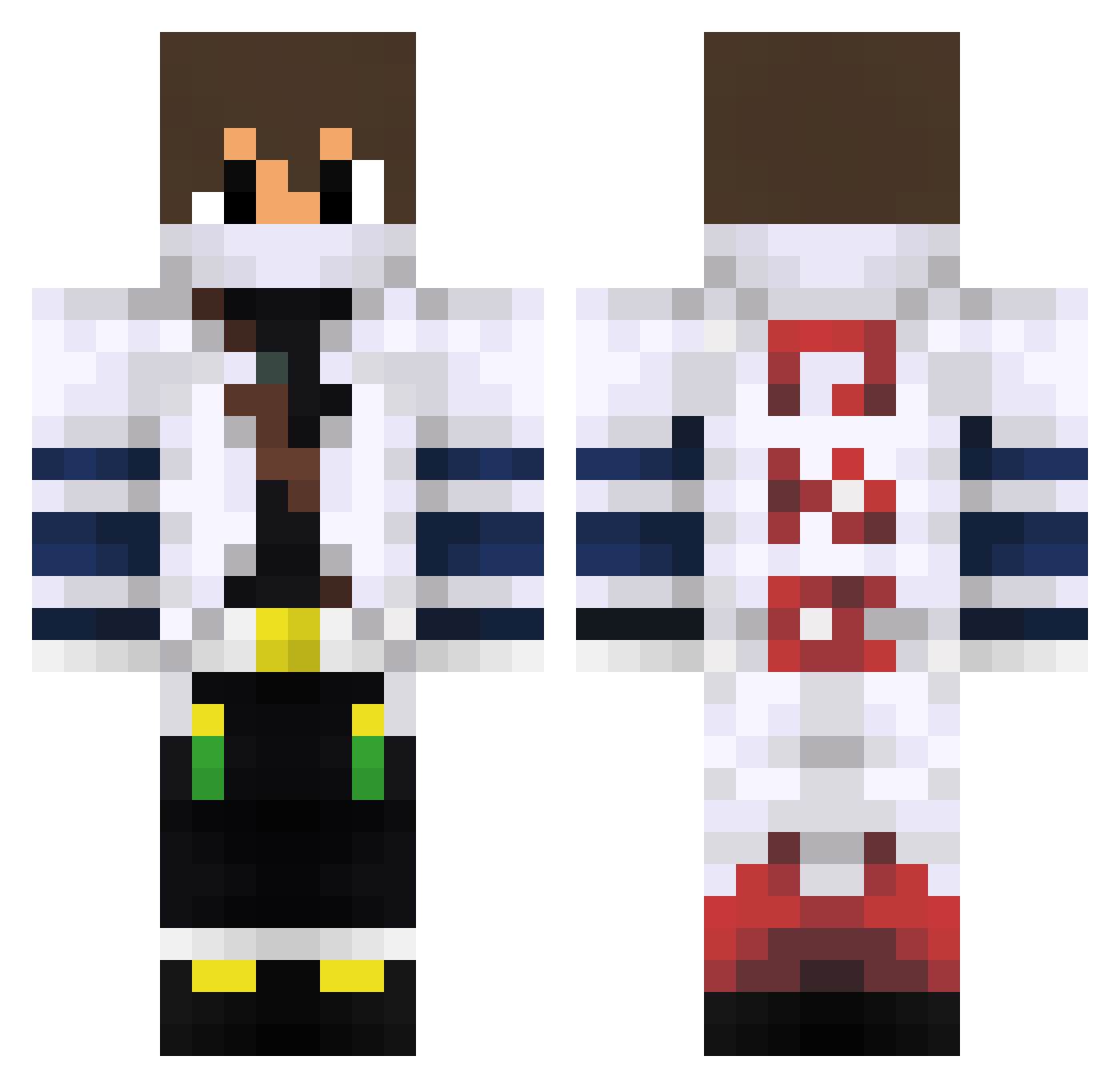 Nikydas Minecraft skin, front and back view