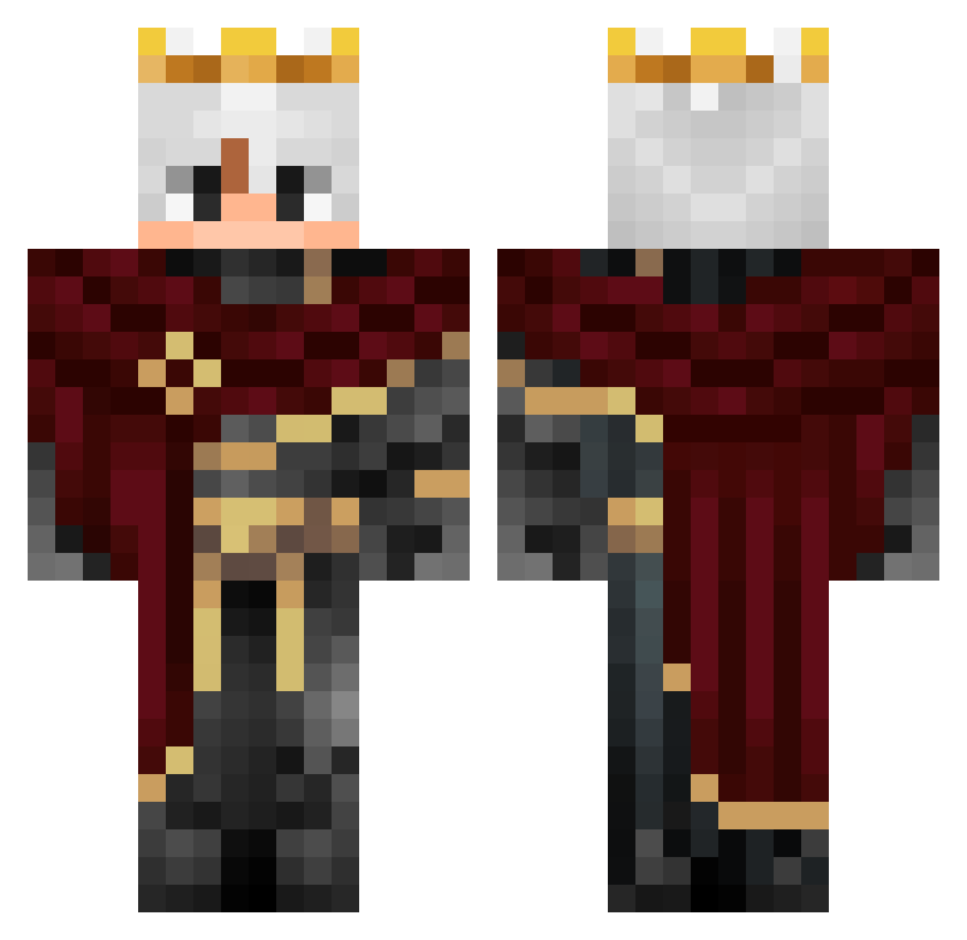 SP1NERR Minecraft skin, front and back view