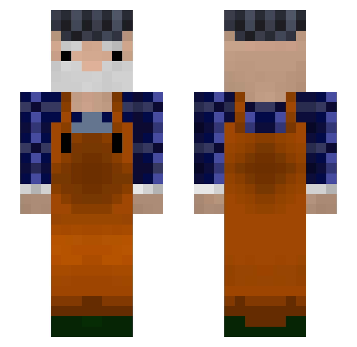 bflet Minecraft skin, front and back view
