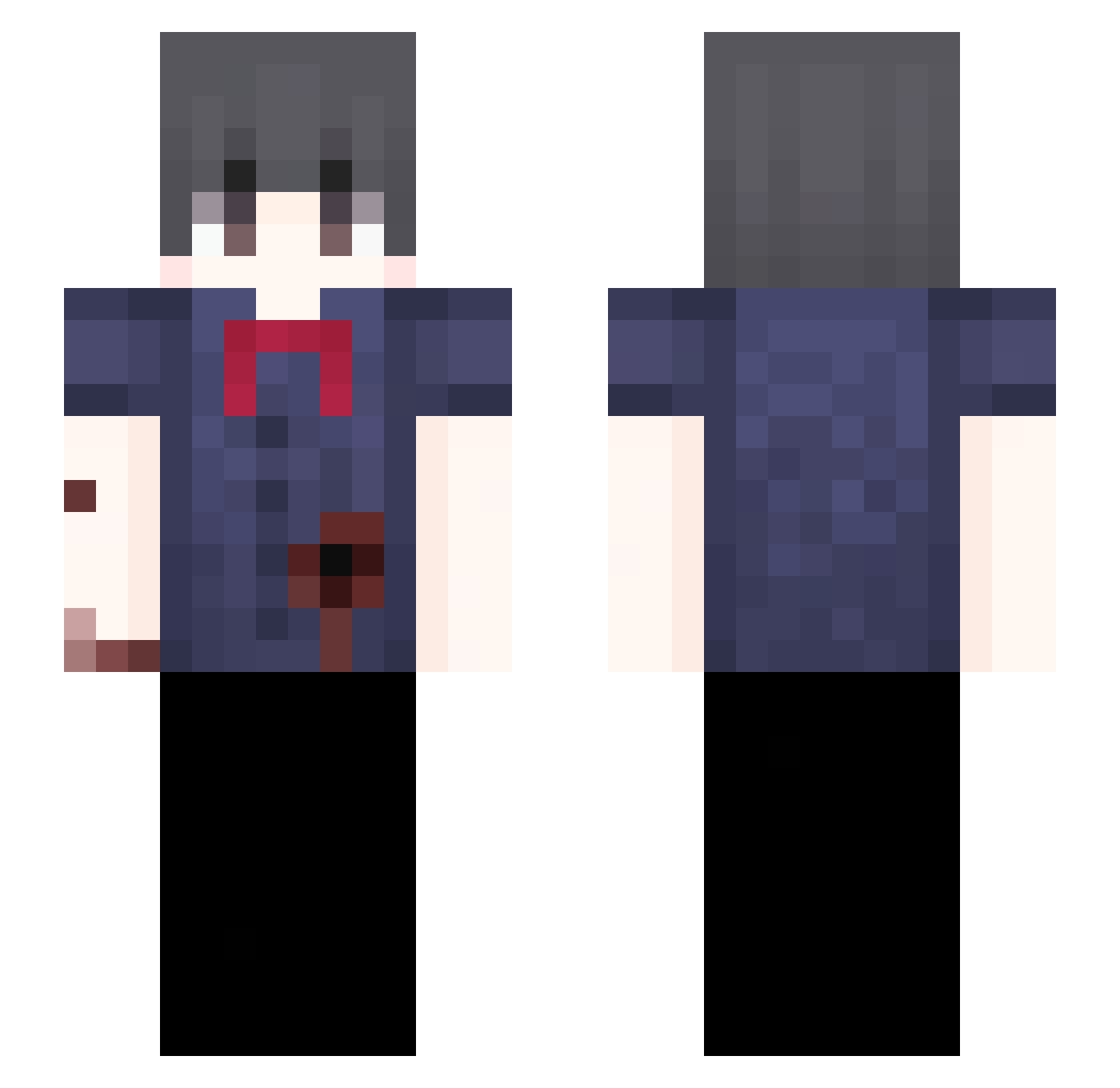 Puje Minecraft skin, front and back view