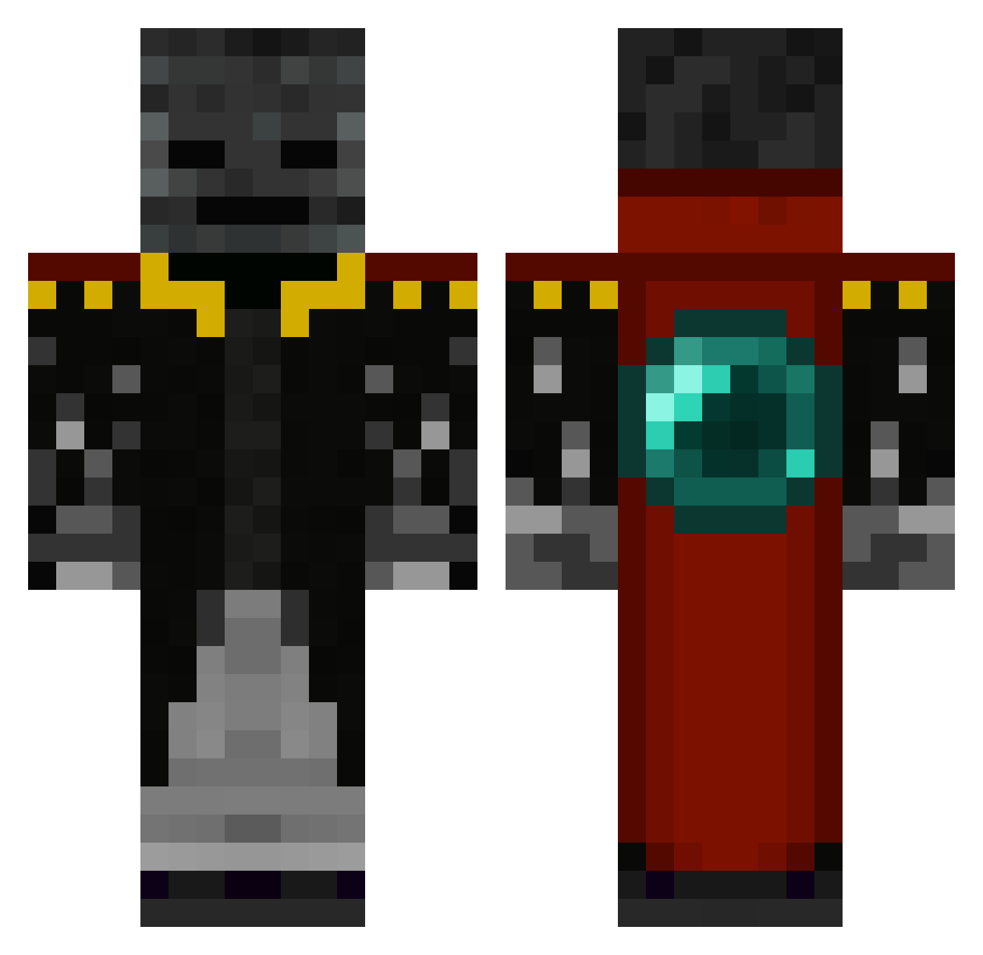 joacoveldes Minecraft skin, front and back view