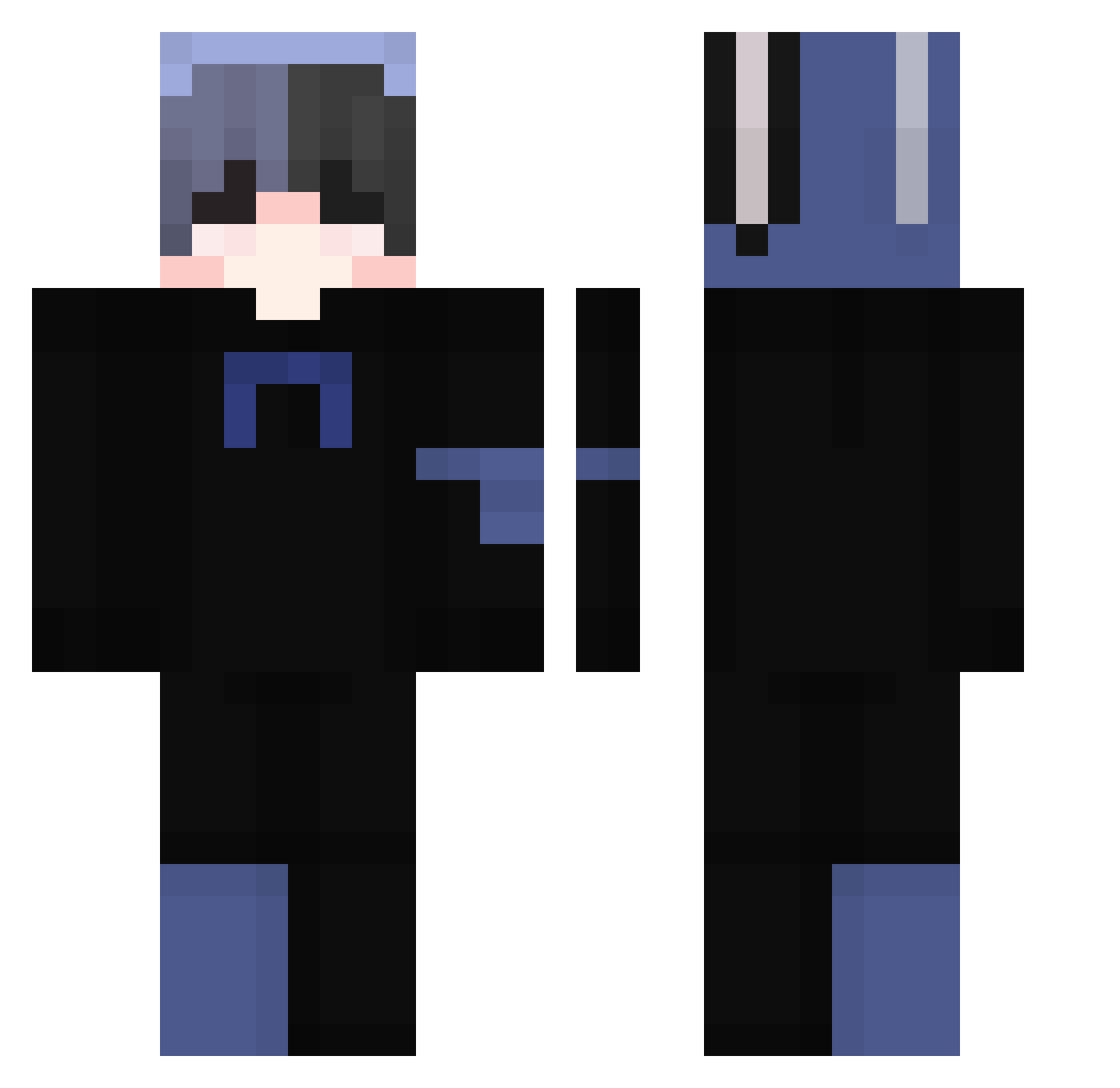 MrStrafeUrGirl Minecraft skin, front and back view