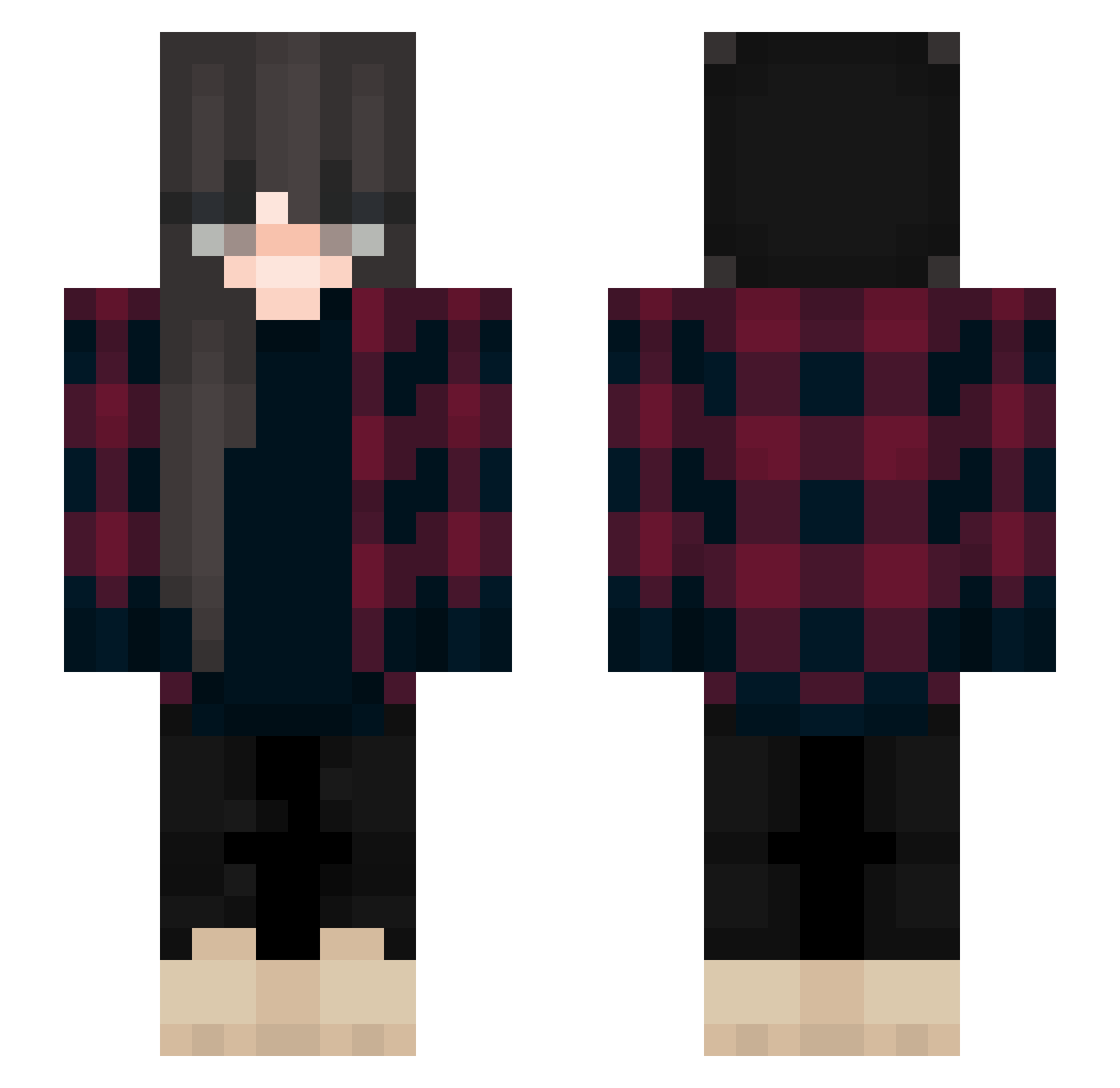 Snow3526 Minecraft skin, front and back view