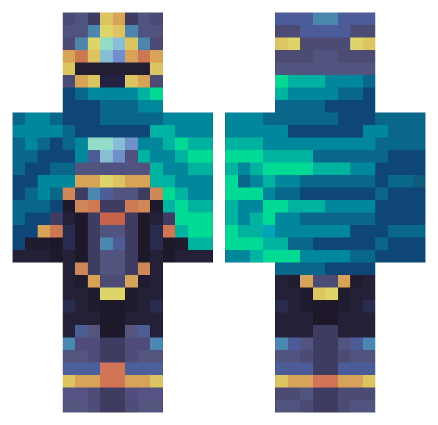 nko25 Minecraft skin, front and back view