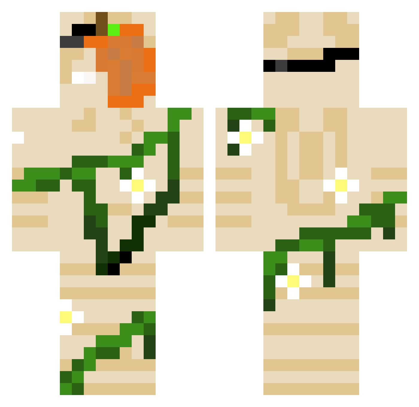 pkl104 Minecraft skin, front and back view