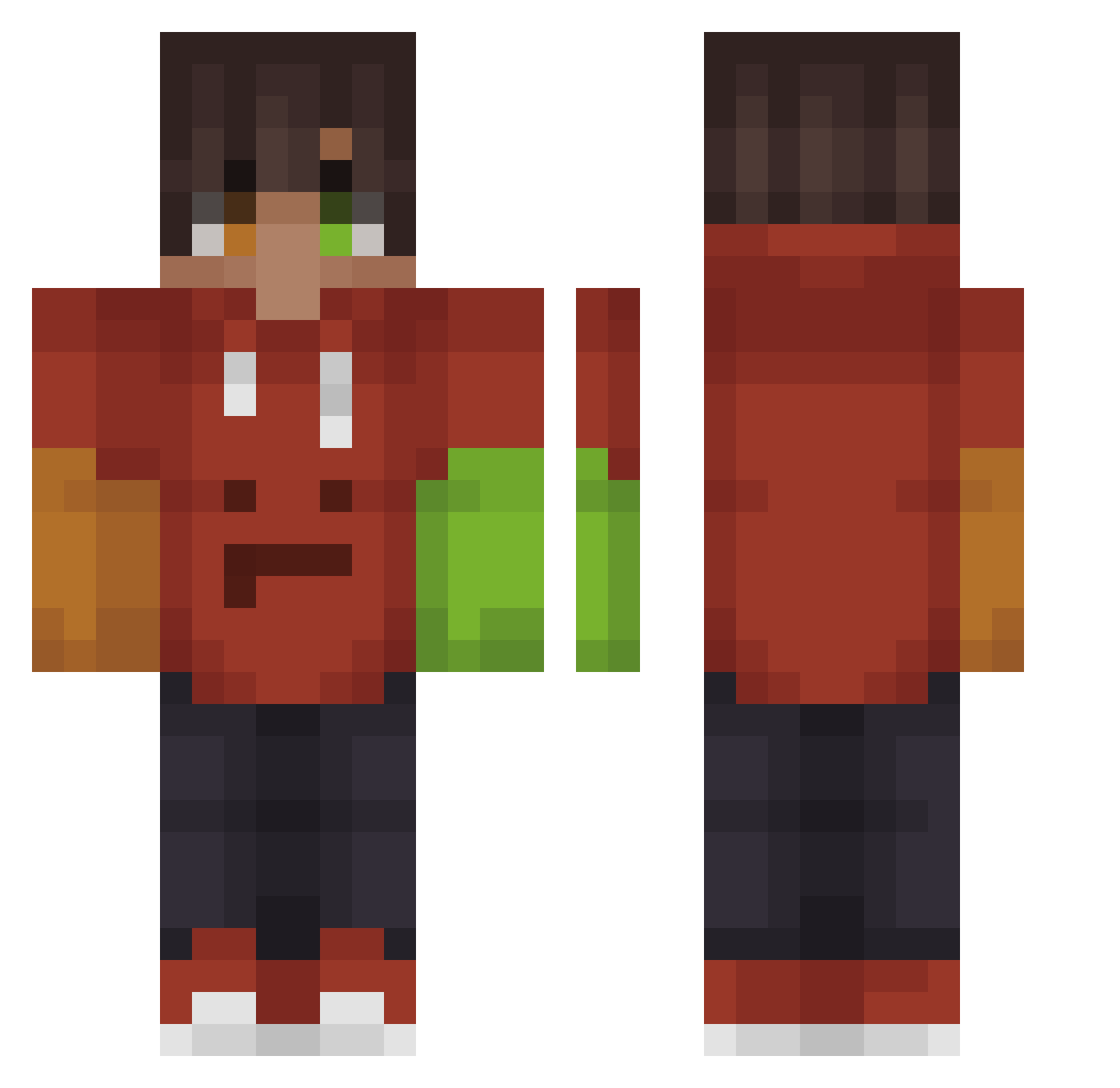TeddyPudding Minecraft skin, front and back view